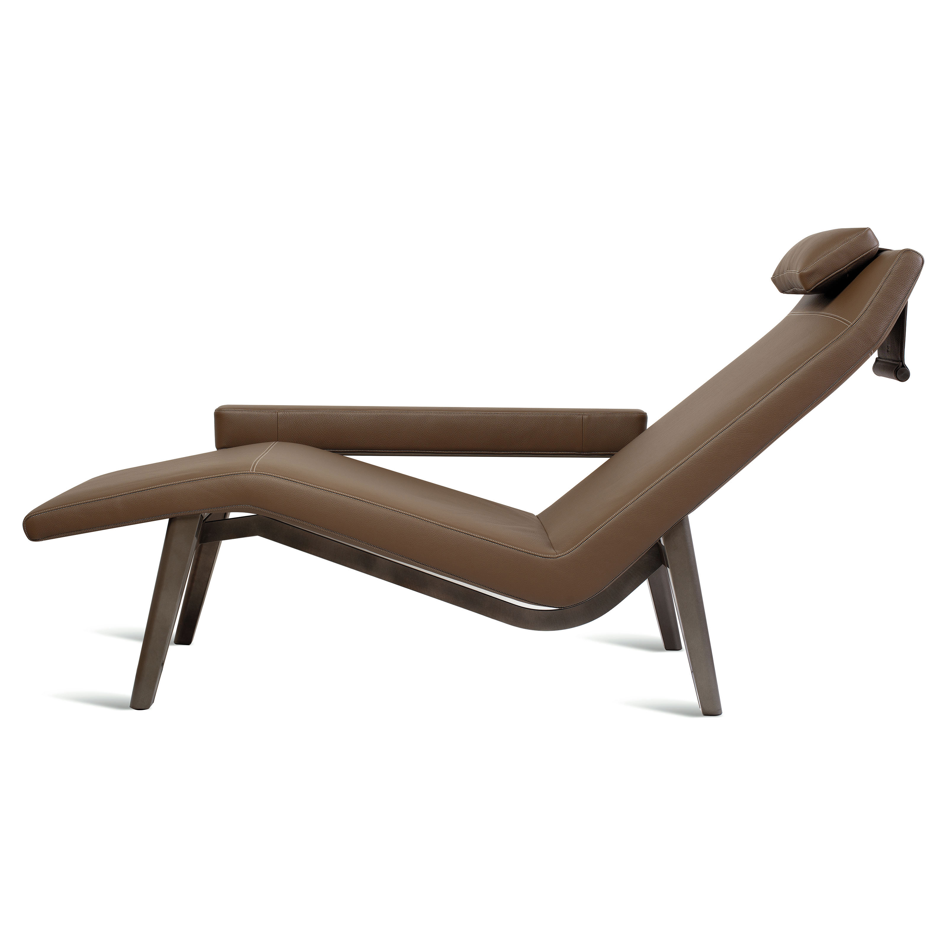 AN TOUPE CL MENCE LEATHER STAINLESS STEEL AMAZONE LOUNGE CHAIR