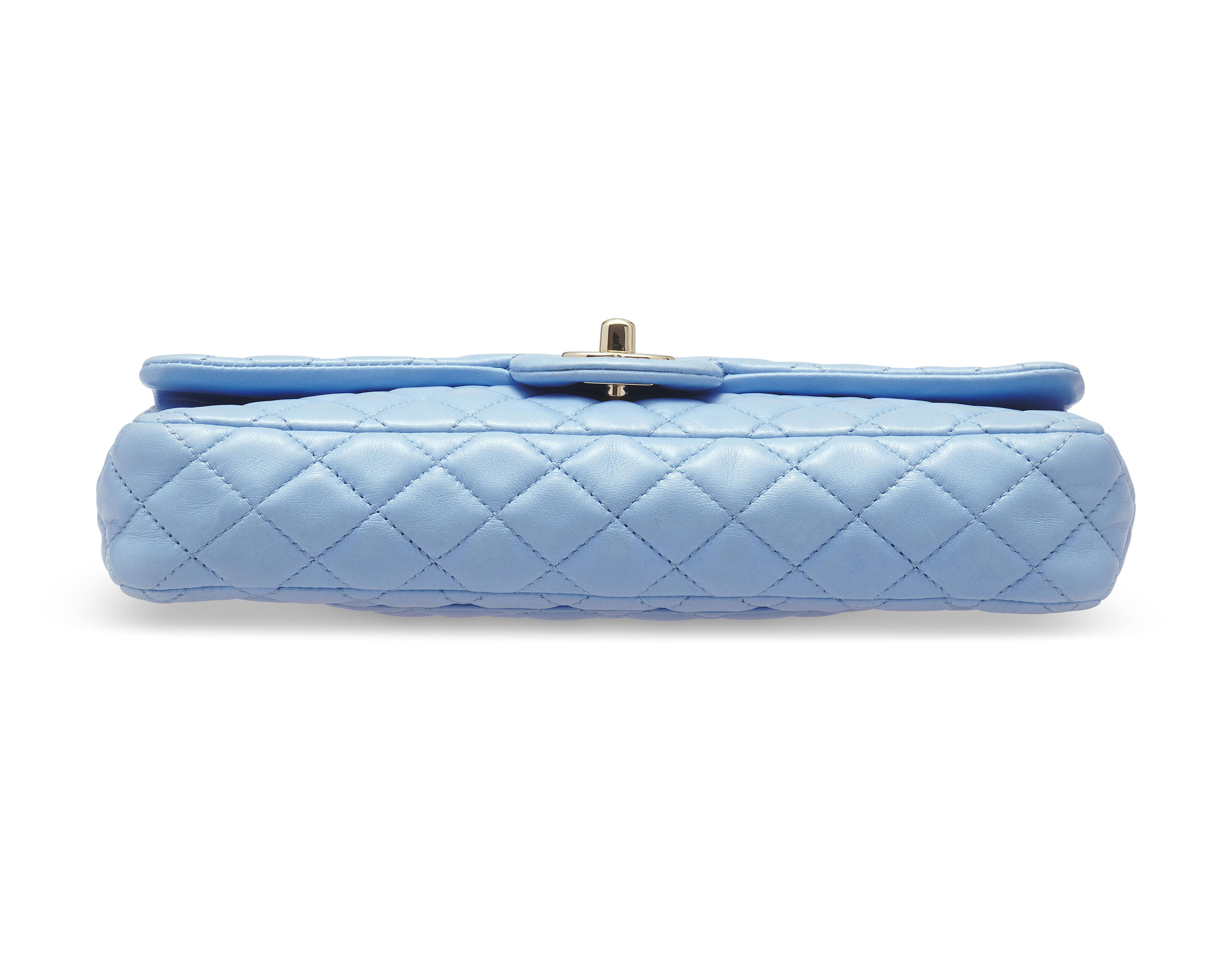 A LIMITED EDITION BLUE QUILTED LAMBSKIN LEATHER EAST/WEST SINGLE