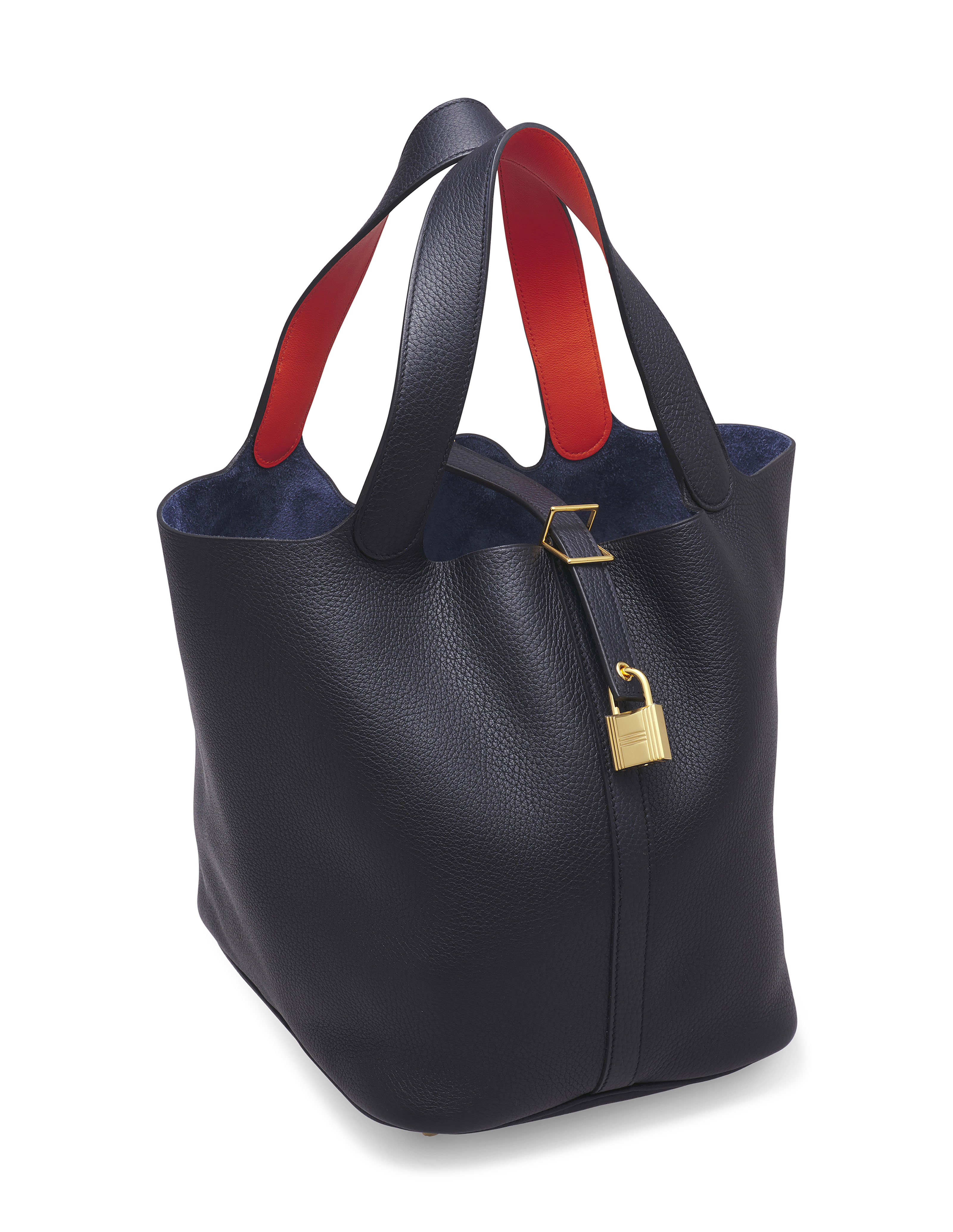 A LIMITED EDITION BLUE INDIGO ORANGE POPPY CLÉMENCE LEATHER