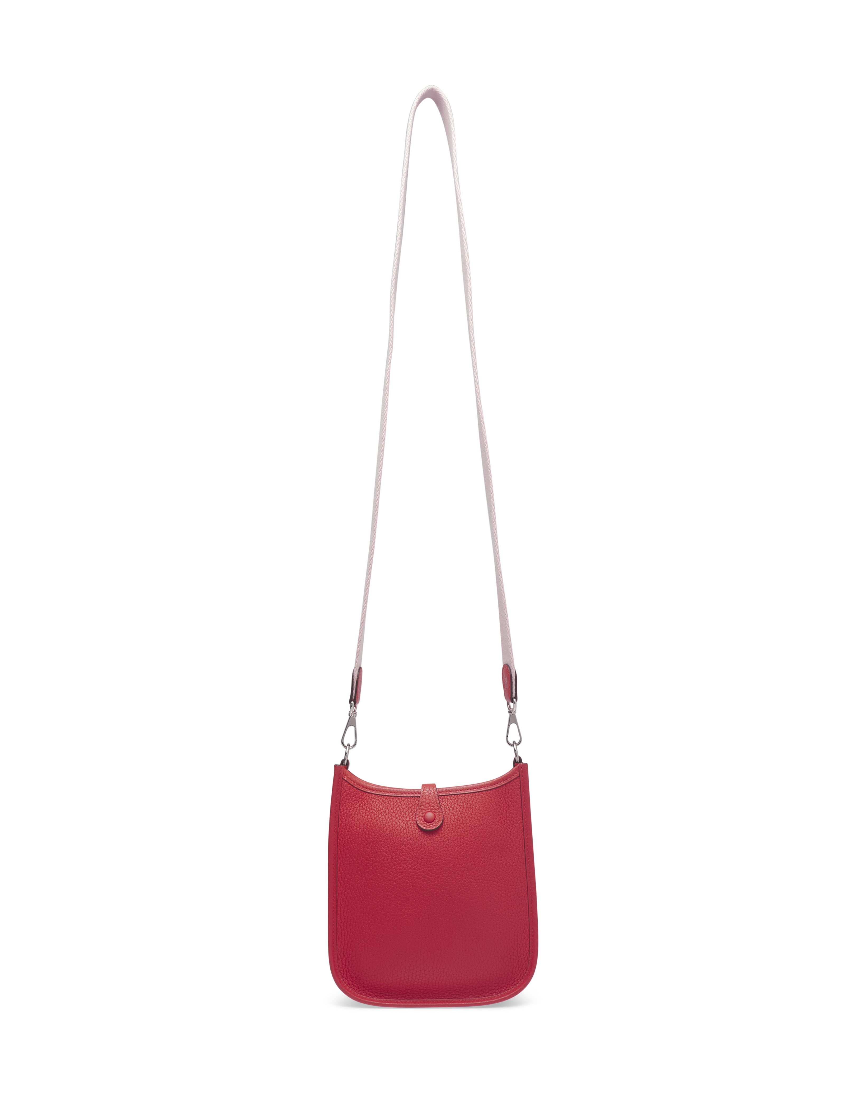 A ROSE PIVOINE CLÉMENCE LEATHER MINI ÉVELYNE WITH PALLADIUM