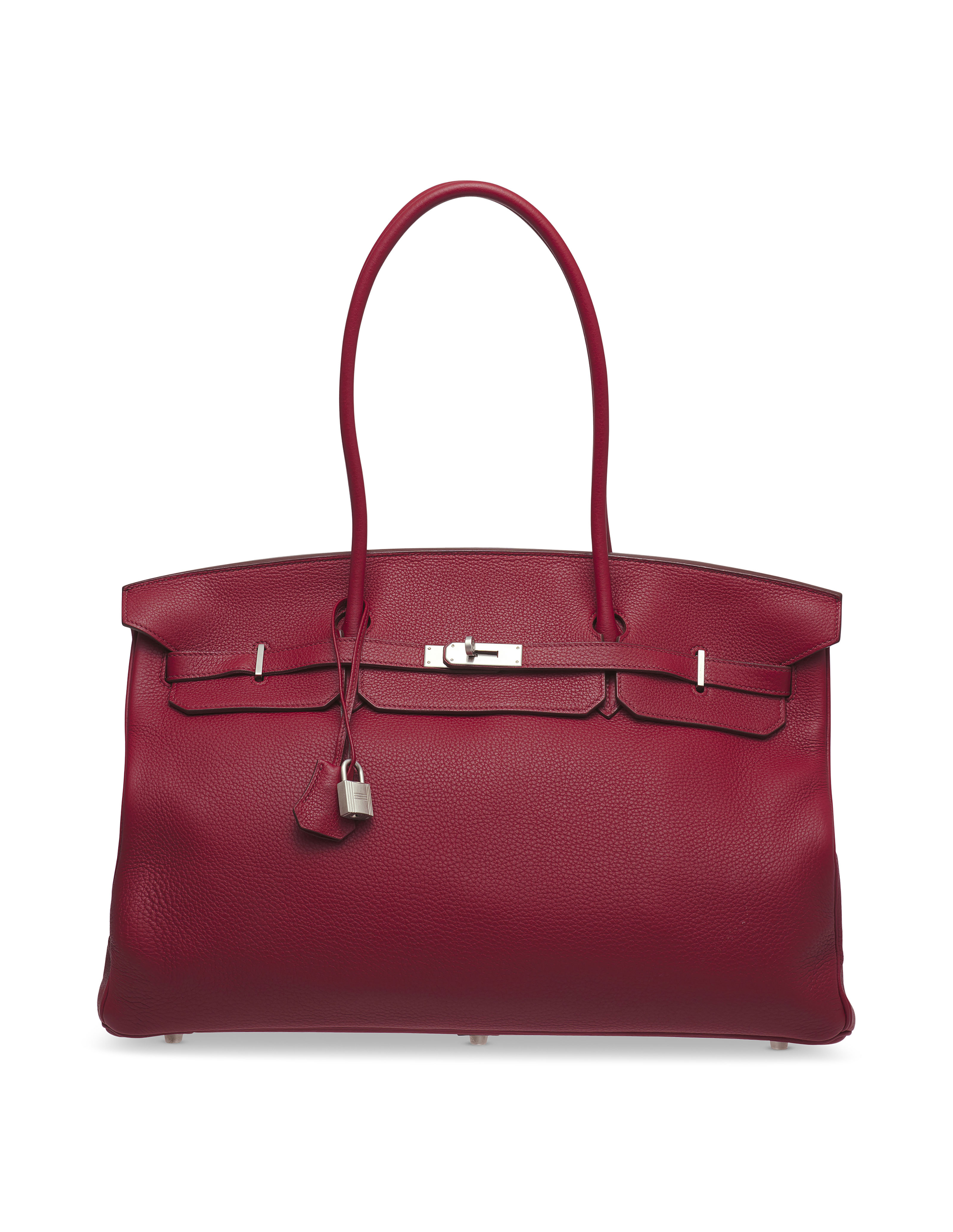 A ROUGE GRENAT CLEMENCE LEATHER SHOULDER BIRKIN 45 WITH BRUSHED PALLADIUM HARDWARE HERMES 2008 Christie s
