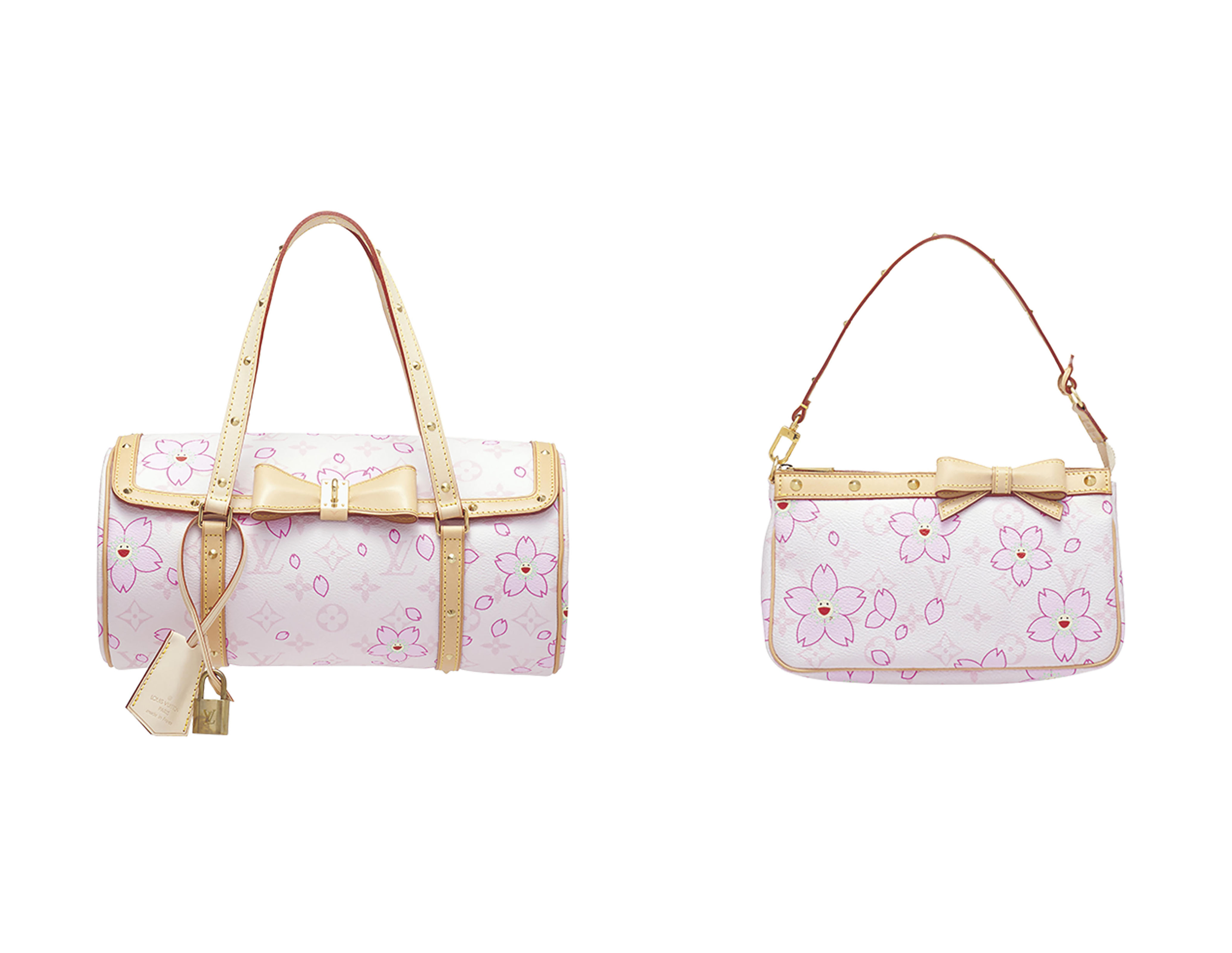 A SET OF TWO: A LIMITED EDITION CHERRY BLOSSOM MONOGRAM PAPILLON