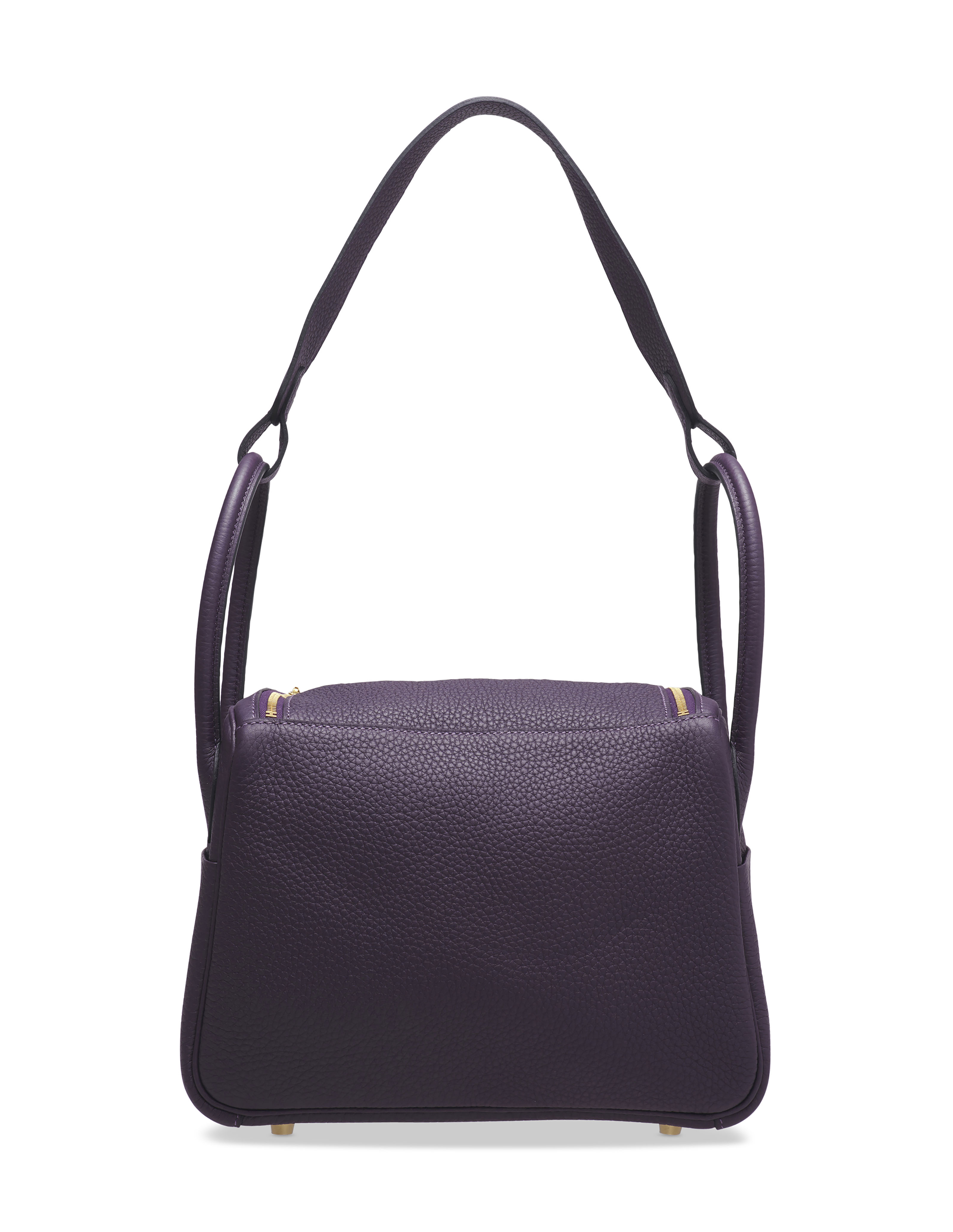 A RAISIN CLÉMENCE LEATHER LINDY 26 WITH GOLD HARDWARE, HERMÈS