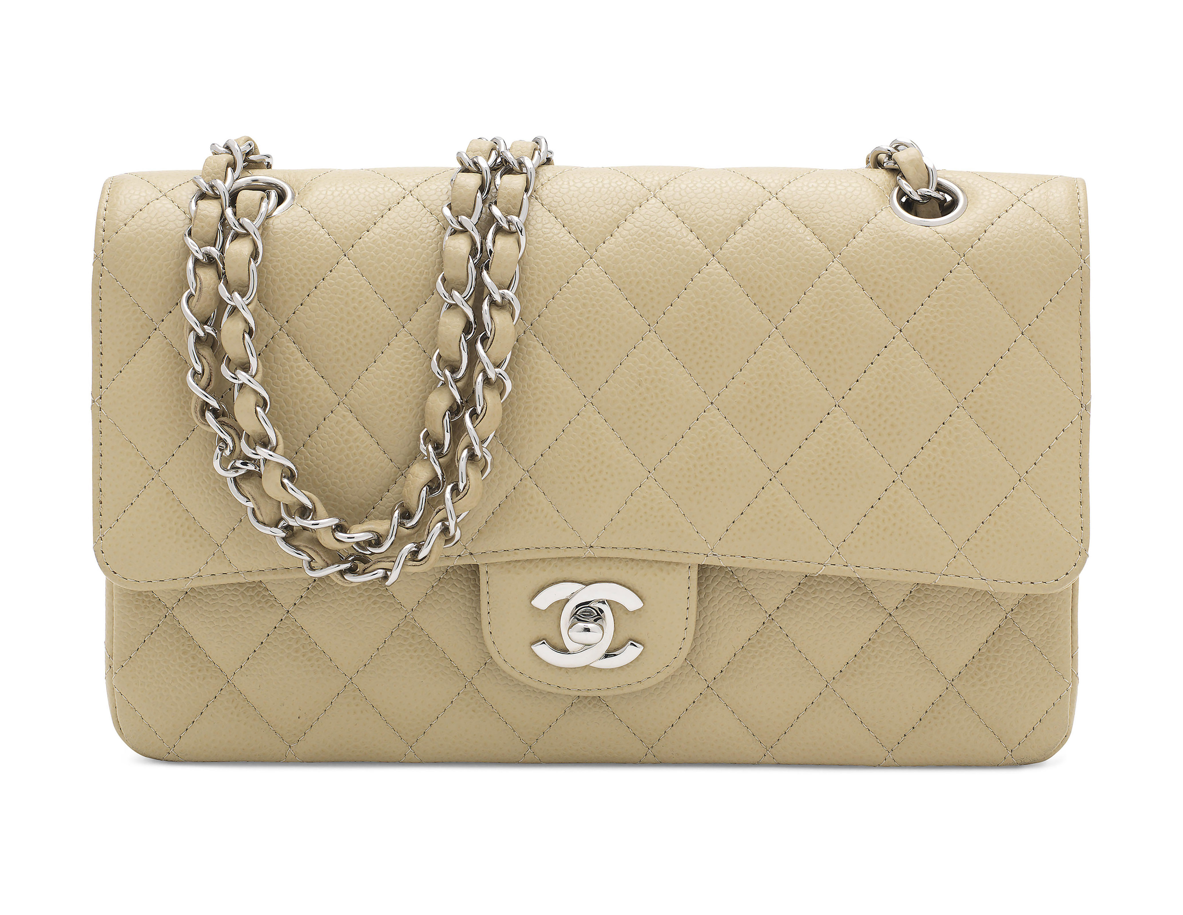 Chanel classic bag silver best sale