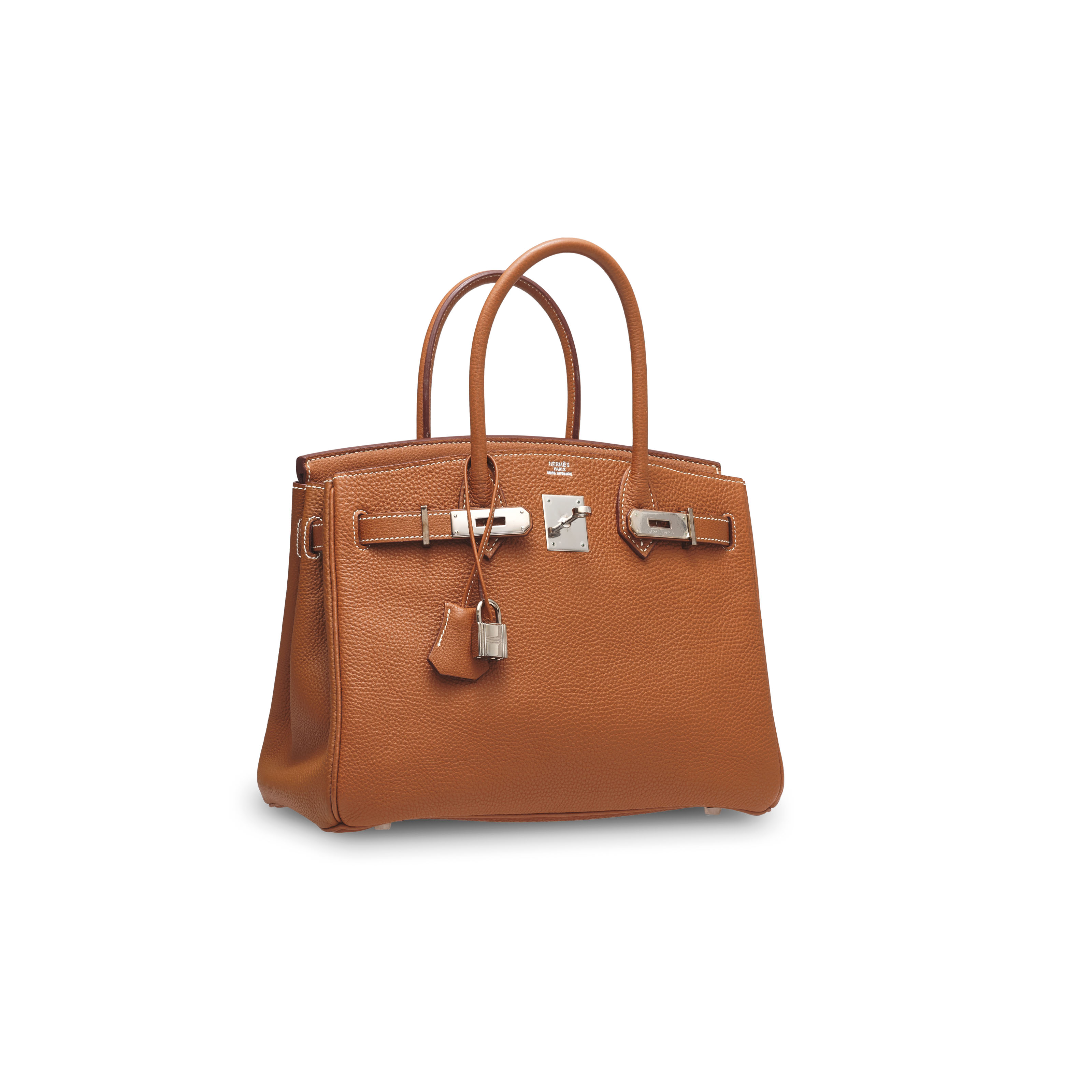 A GOLD TOGO LEATHER BIRKIN 30 WITH PALLADIUM HARDWARE