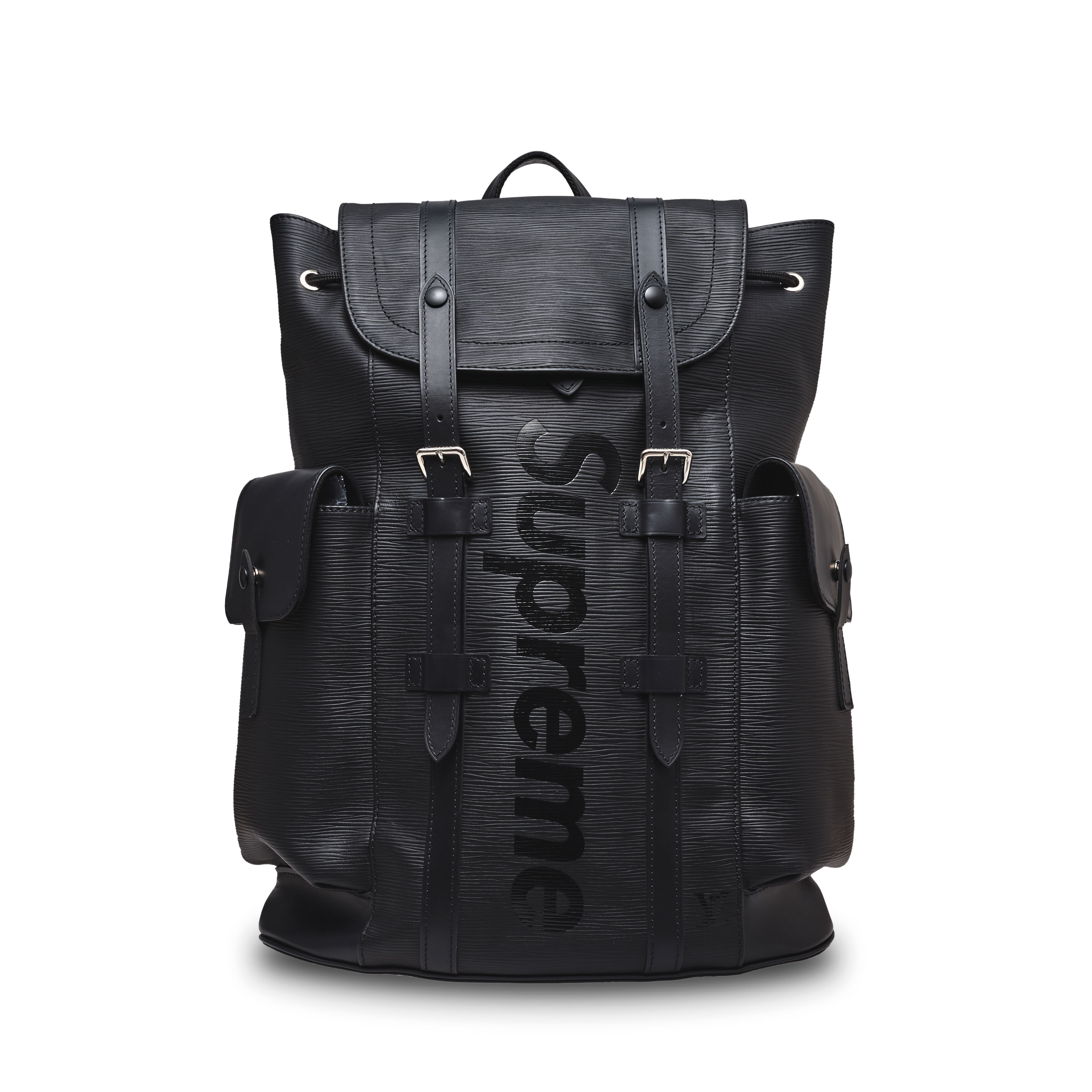 supreme leather backpack black