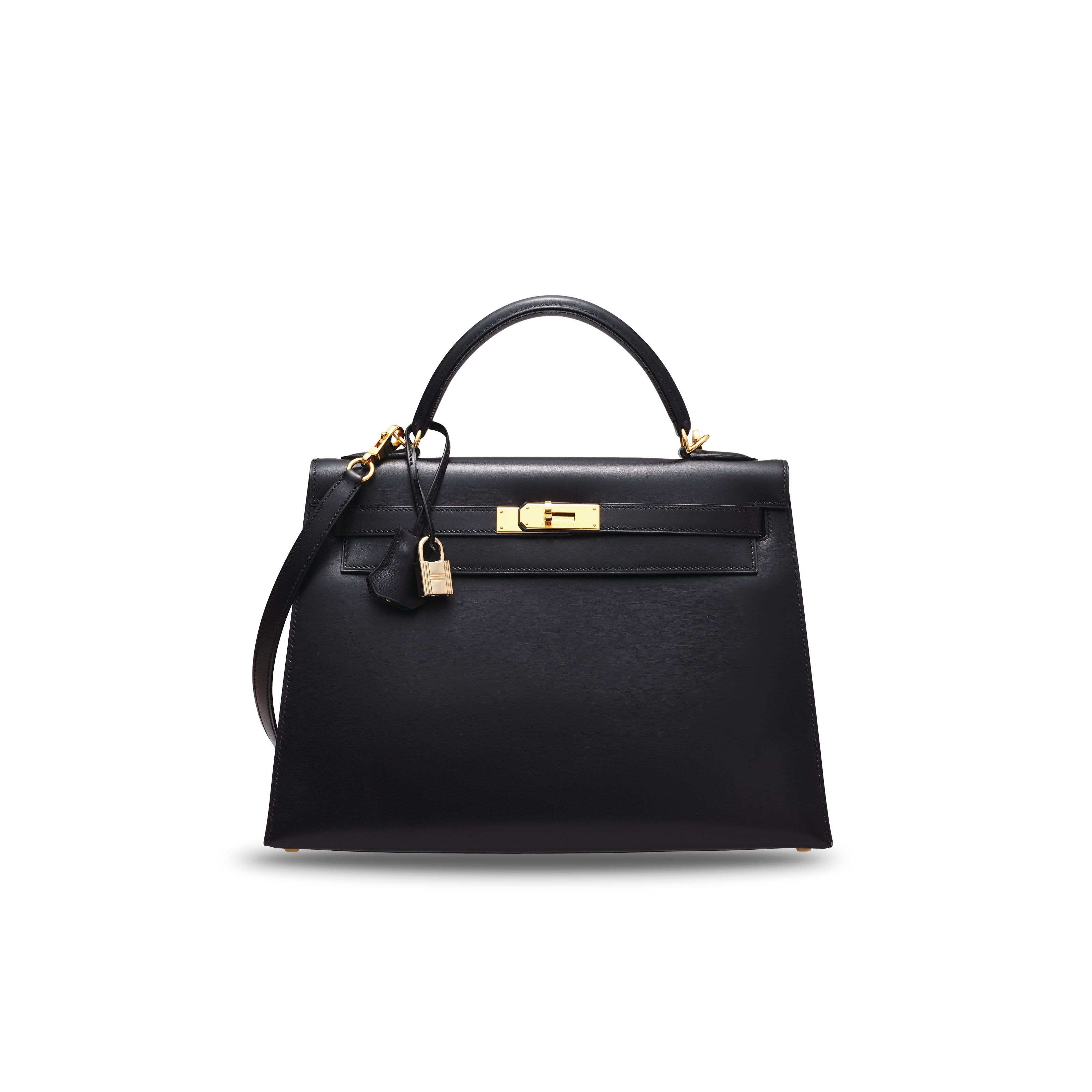 A SHOOTING STAR STAMP BLACK CALF BOX LEATHER SELLIER KELLY 32 WITH