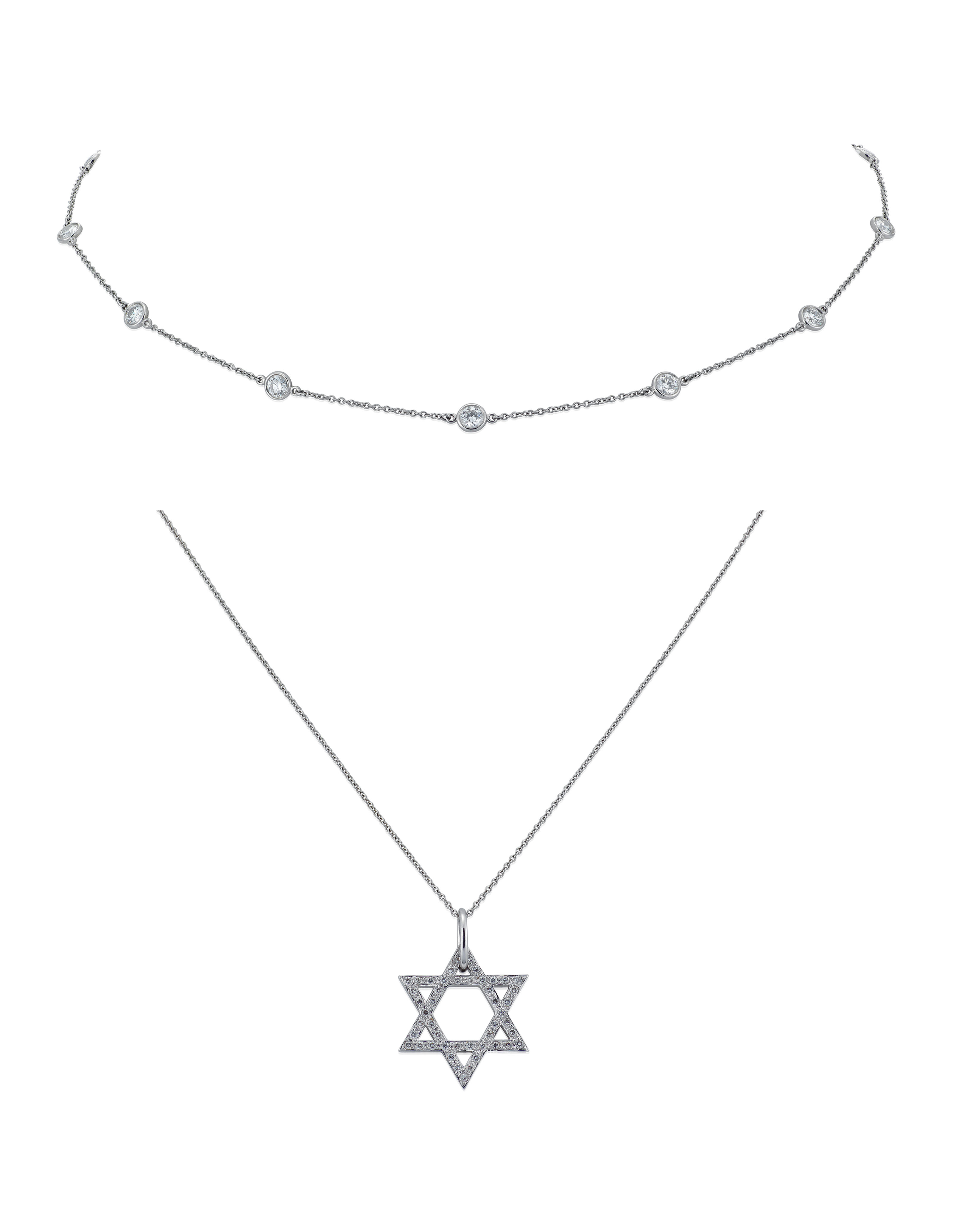 DIAMOND PENDANT NECKLACE AND TIFFANY CO. ELSA PERETTI DIAMONDS BY THE YARD NECKLACE Christie s