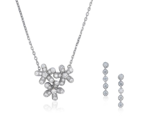 Diamond Earrings And Van Cleef Arpels Socrate Diamond Necklace Christie S