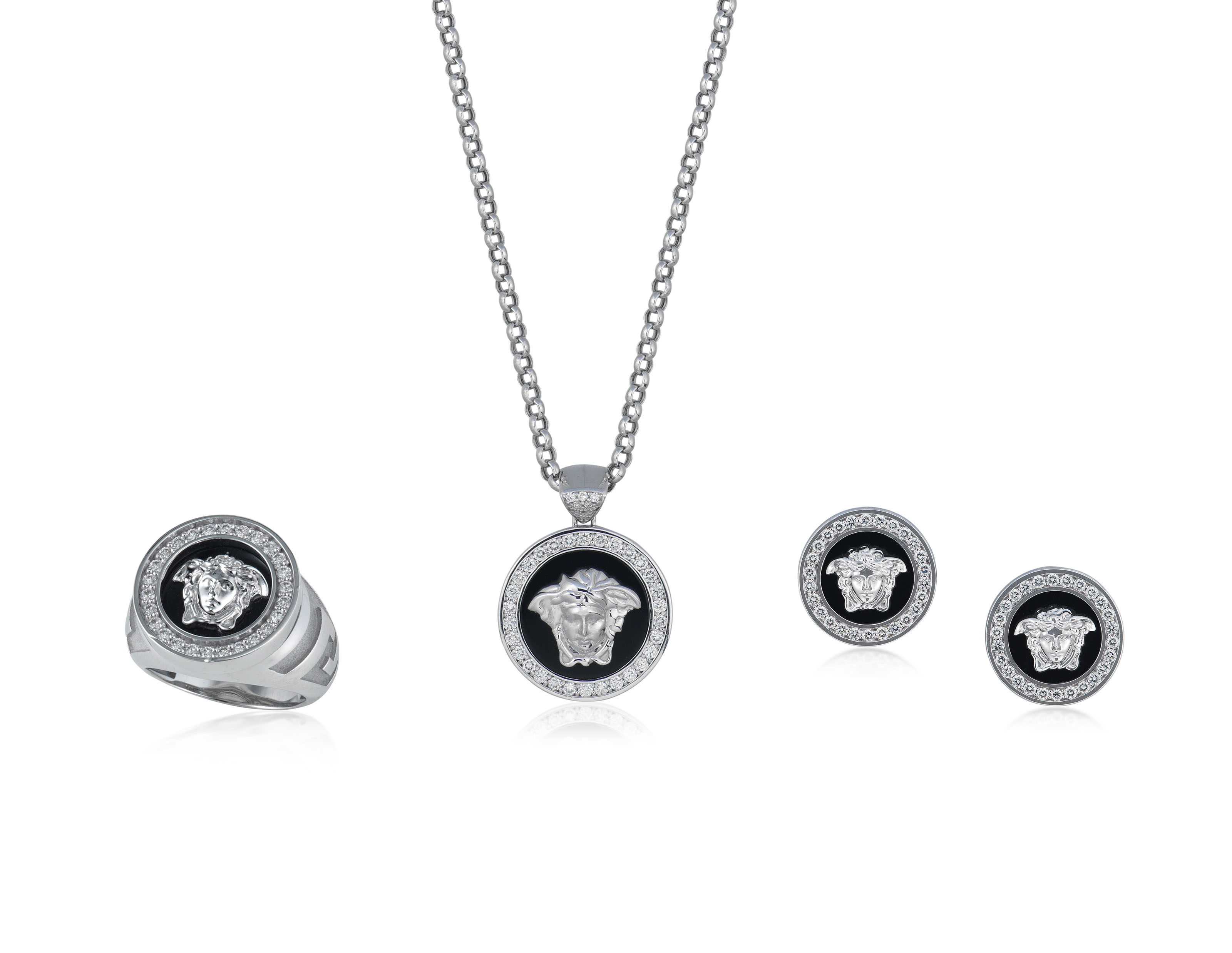 VERSACE DIAMOND AND ONYX JEWELLERY SET, Christie’s