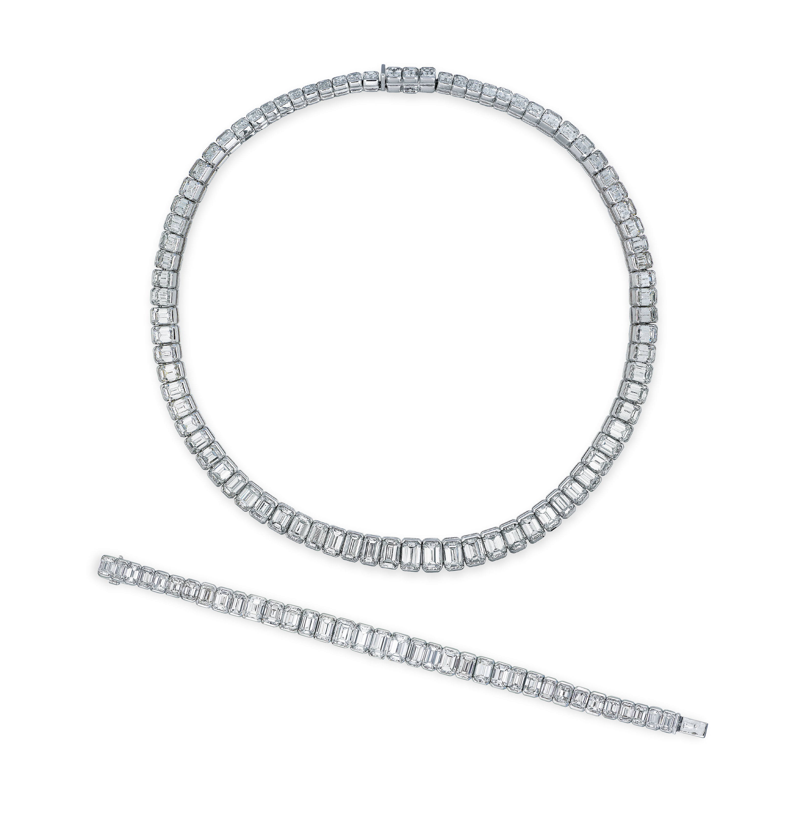 DIAMOND NECKLACE AND BRACELET SET