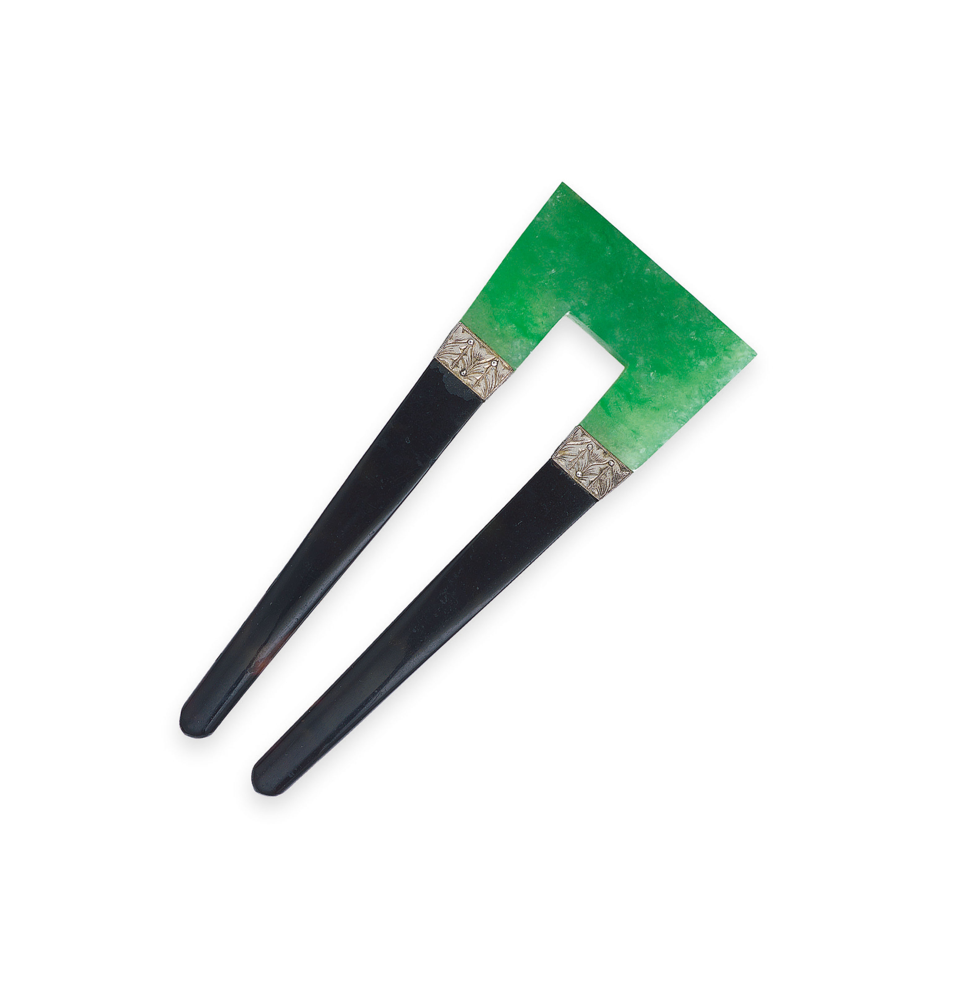Jadeite And Tortoise Shell Hair Pin Hair Ornament Jade Jadeite