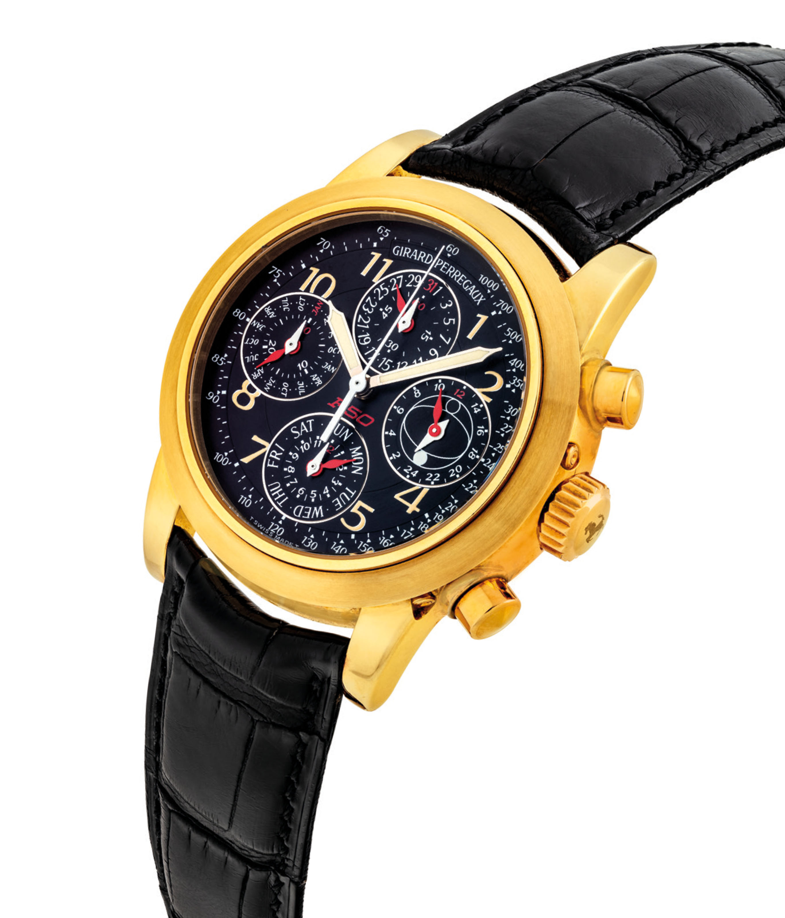 GIRARDPERREGAUX. A FINE AND RARE 18K GOLD LIMITED EDITION AUTOMATIC