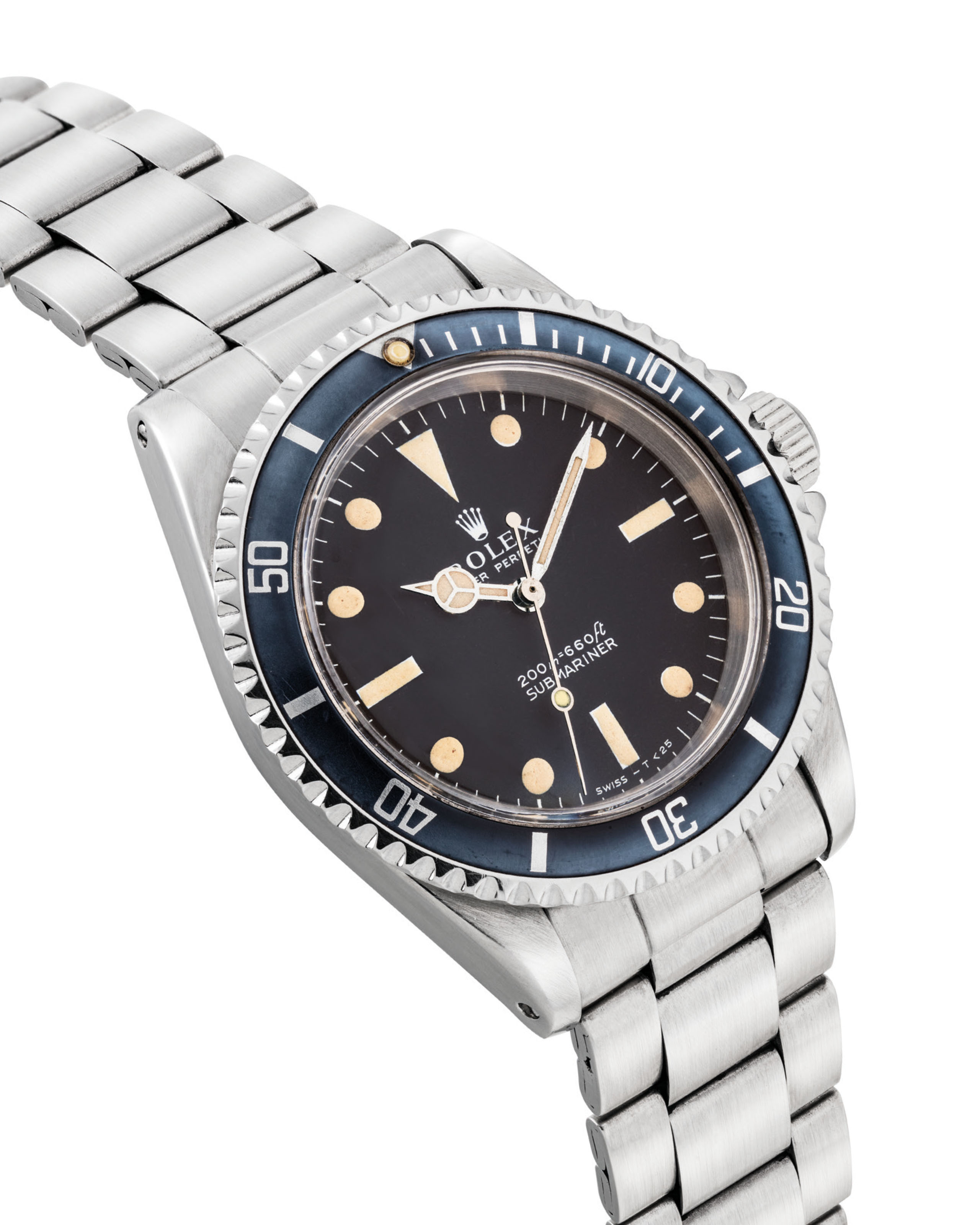 ROLEX. A RARE STAINLESS STEEL AUTOMATIC WRISTWATCH WITH SWEEP CENTRE