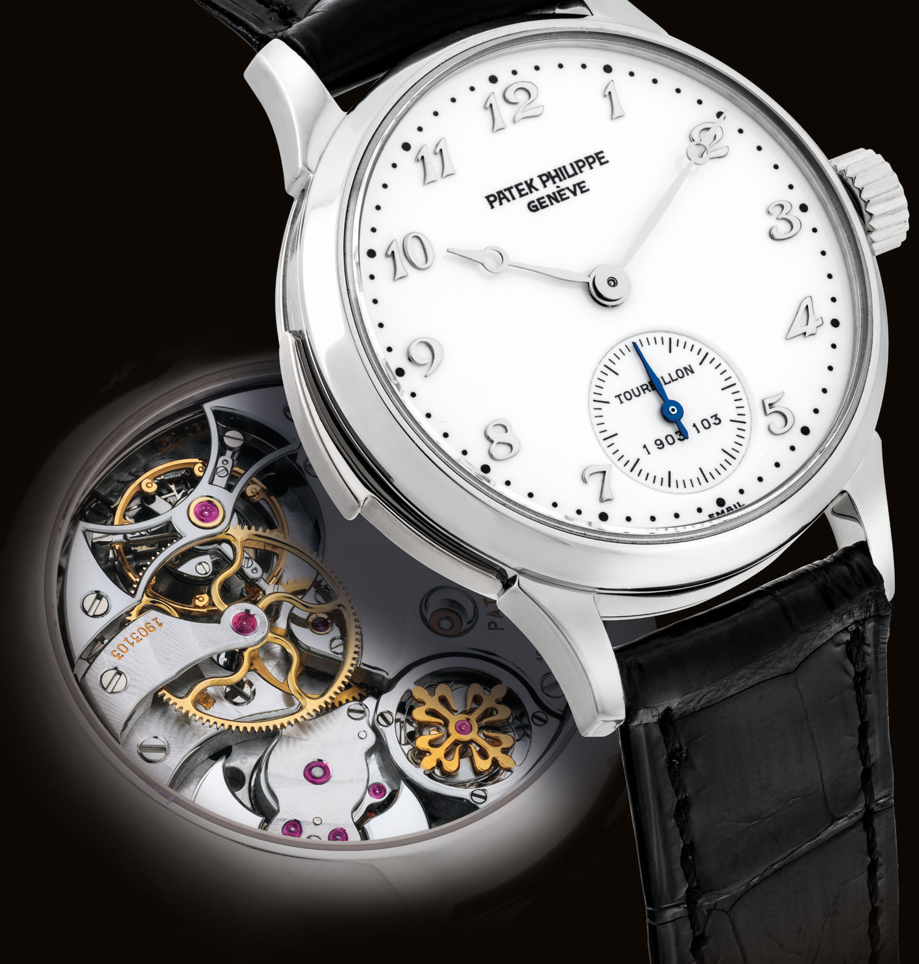 PATEK PHILIPPE. AN EXTREMELY FINE AND RARE PLATINUM MINUTE