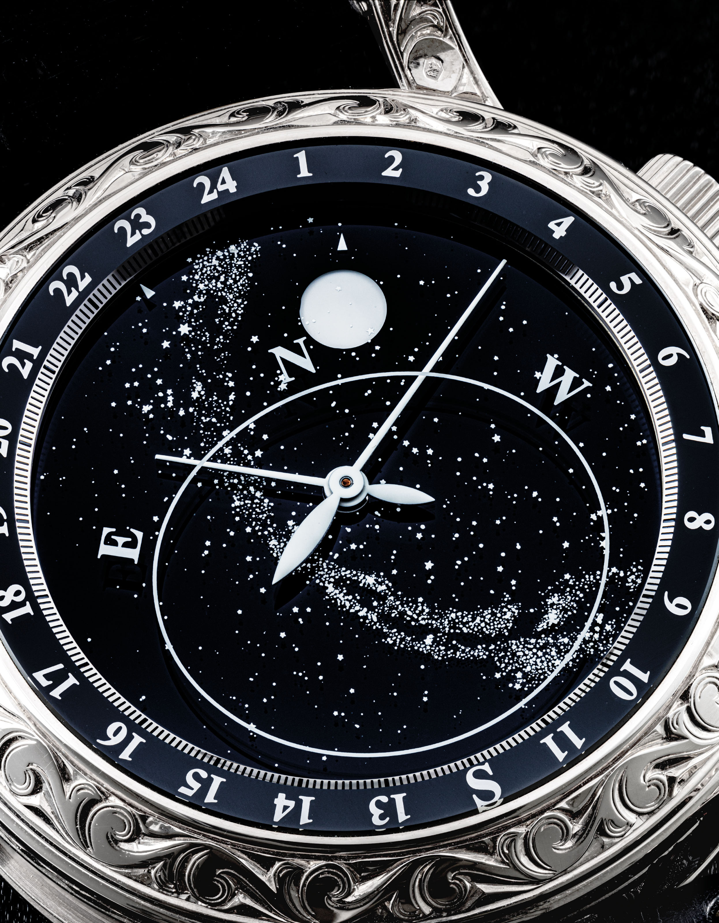 Patek Philippe A Magnificent Highly Important And Extremely Rare 18k White Gold Double Dial Wristwatch With