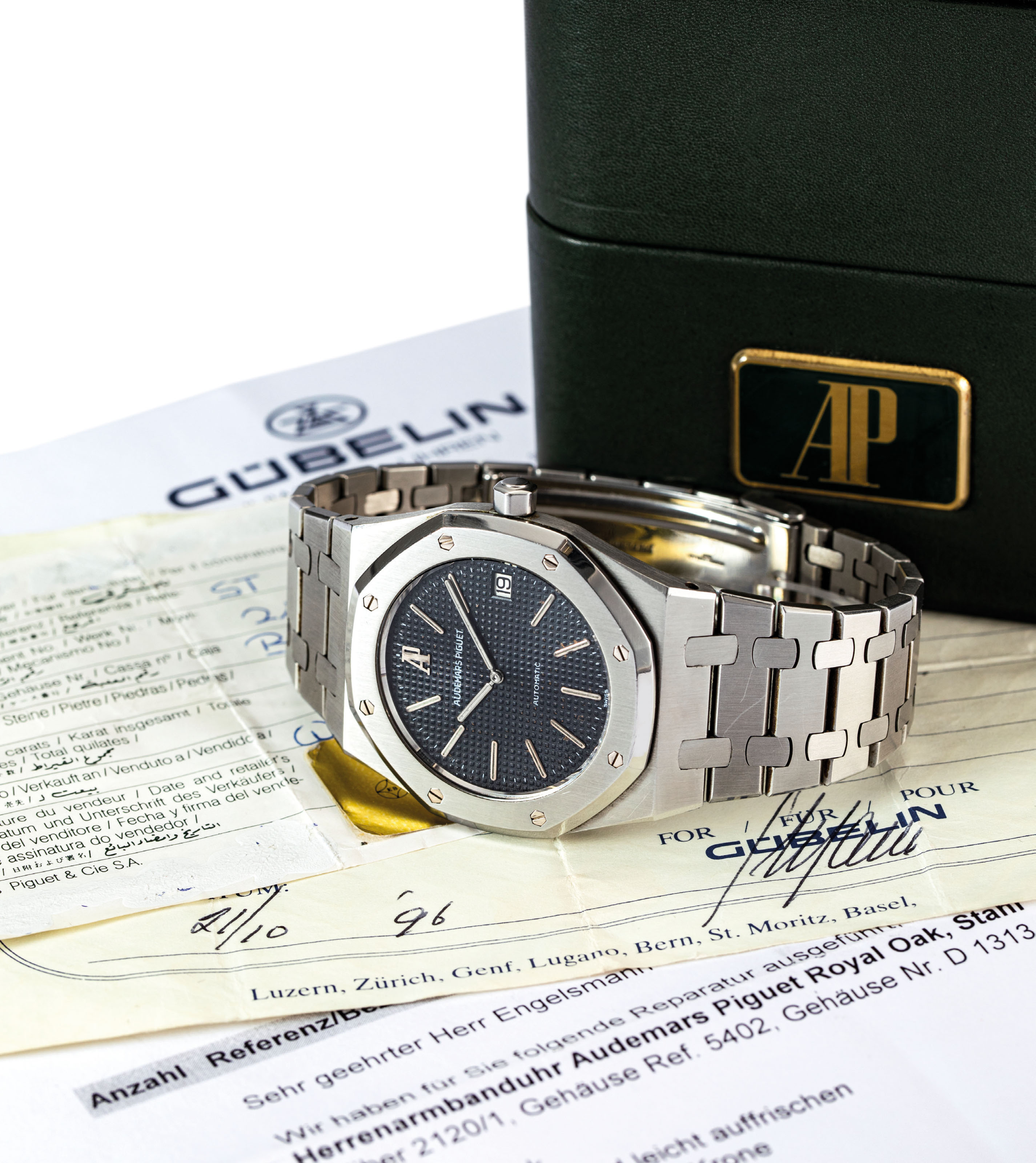 audemars piguet a fine and rare stainless steel automatic wristwatch with date and bracelet