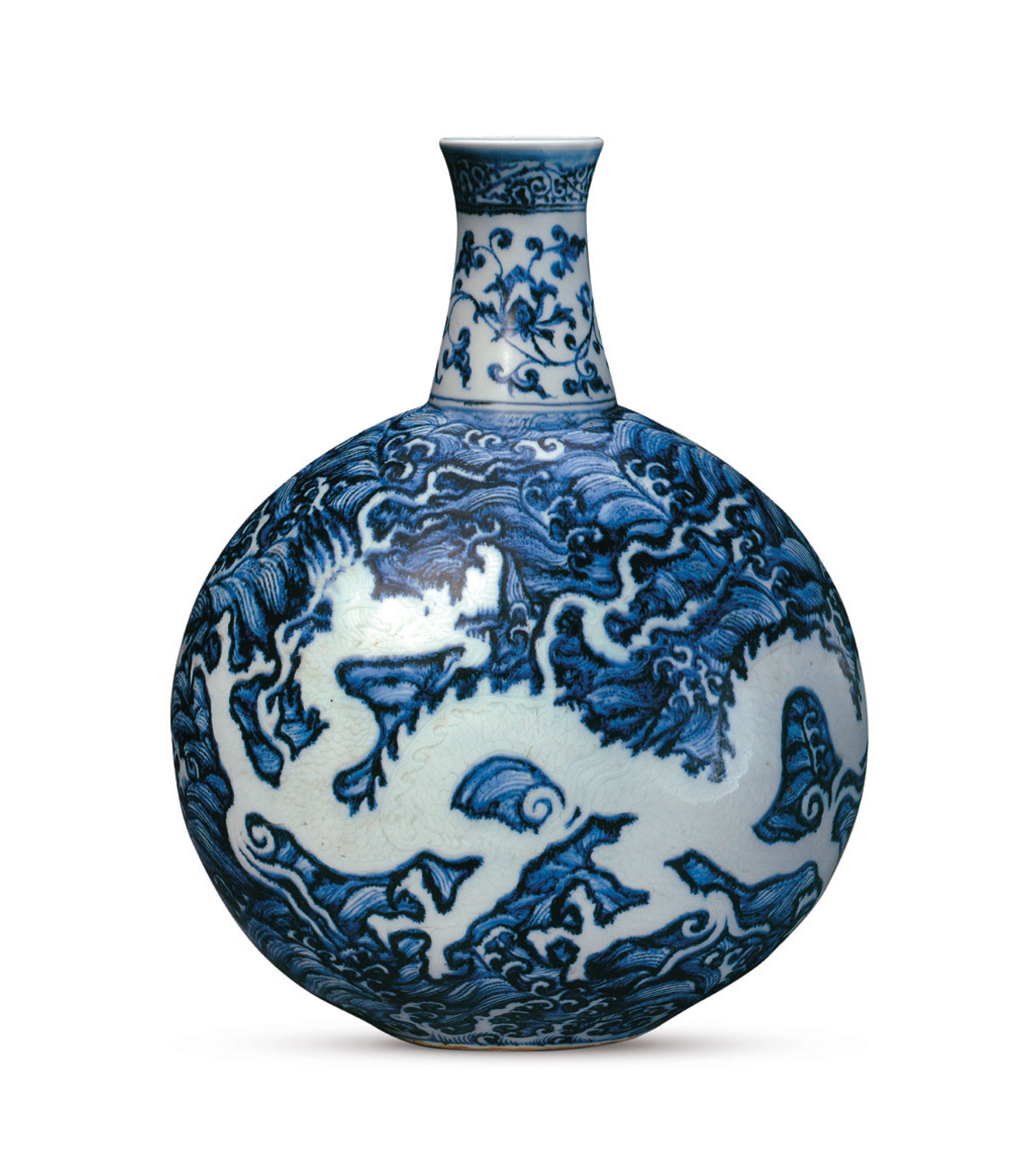 明成化青花西番蓮紋宮盌雙圈六字楷書款, CHENGHUA SIX-CHARACTER MARK