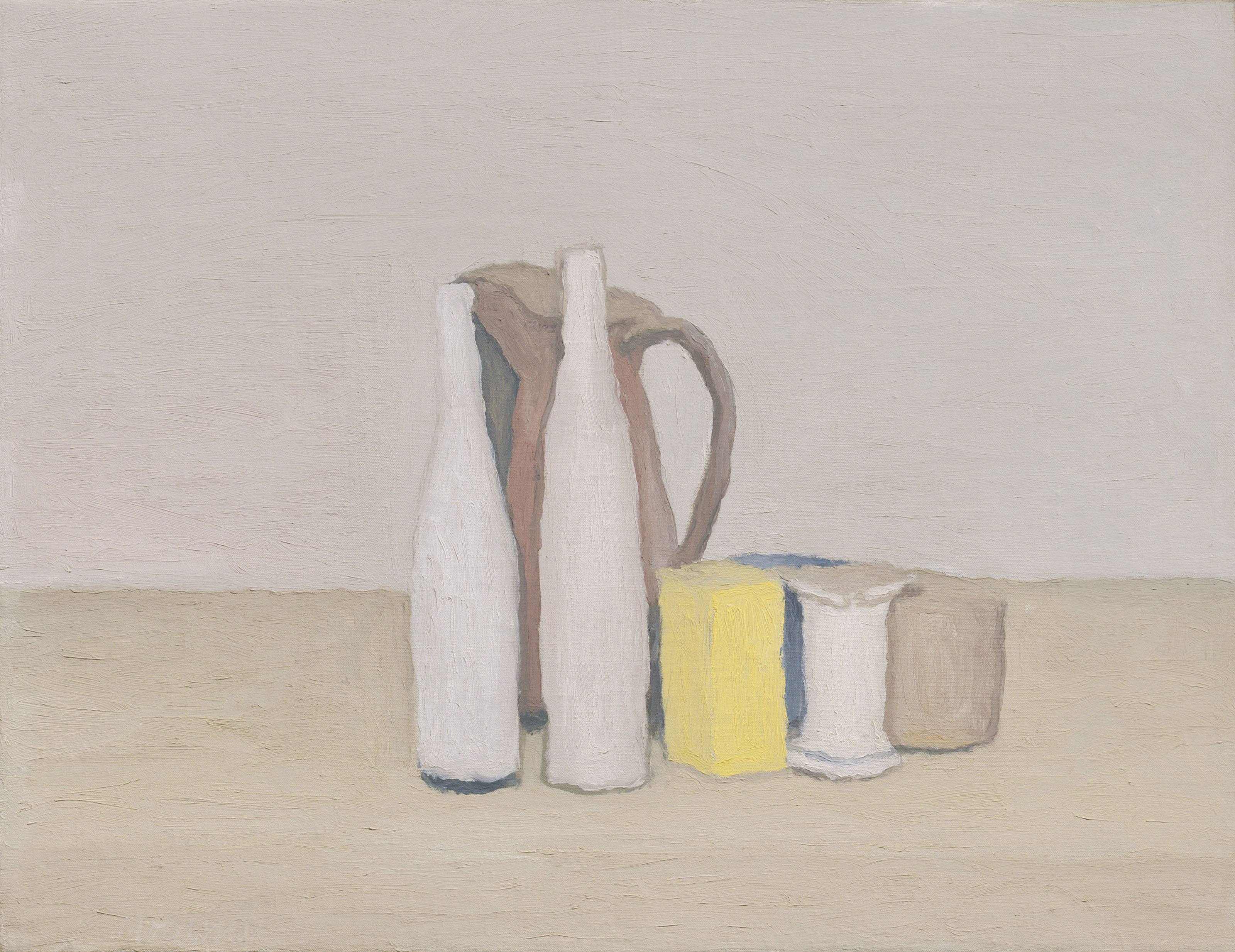 乔治·莫兰迪（1890-1964） 《静物》 1952年作。油彩 画布。40 x 52公分。估价：200,000-300,000英镑。2019年4月3至4日于佳士得米兰售出，成交价1,570,000欧元