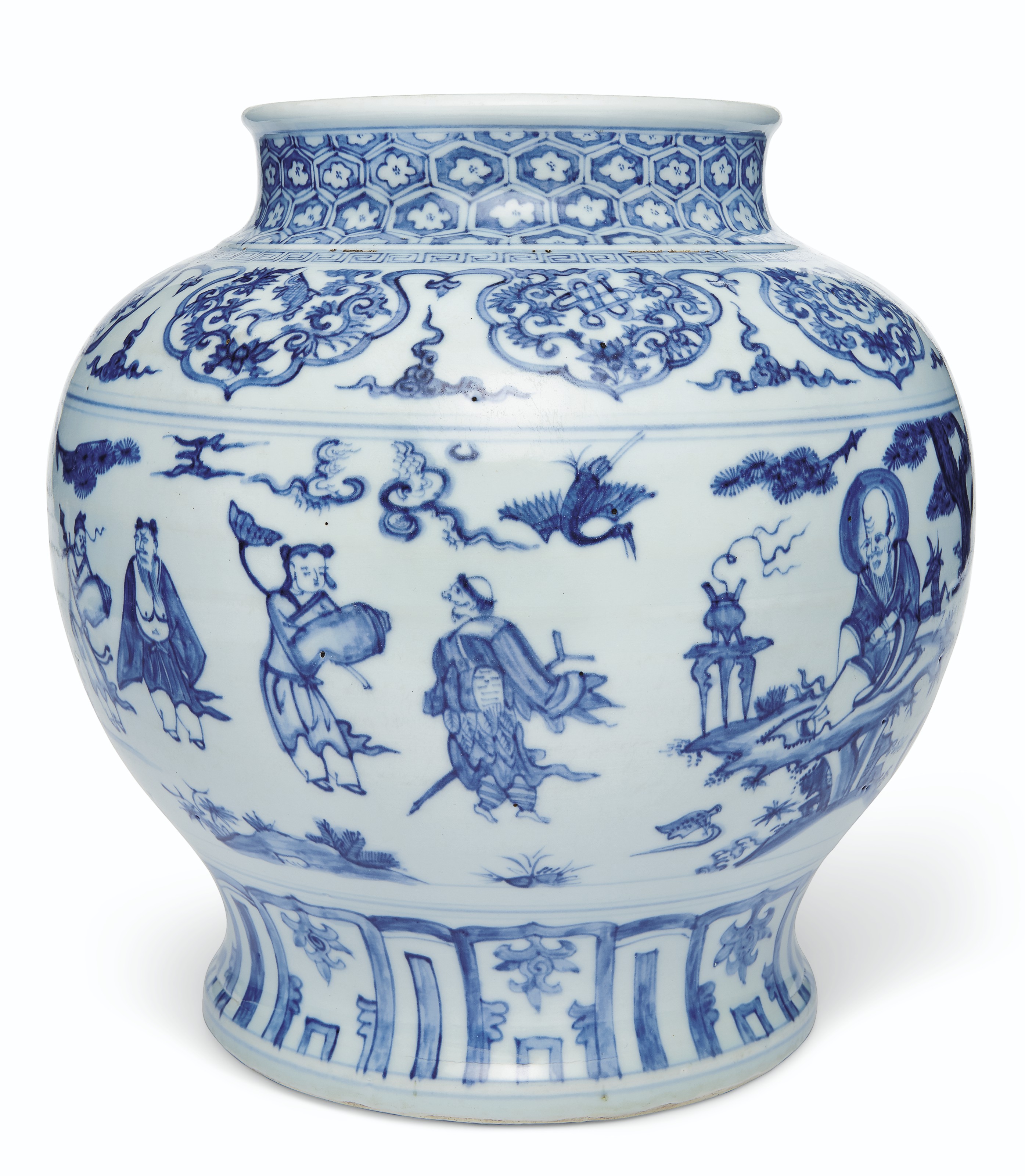 A LARGE BLUE AND WHITE JAR , MING DYNASTY, LATE 15TH16TH CENTURY