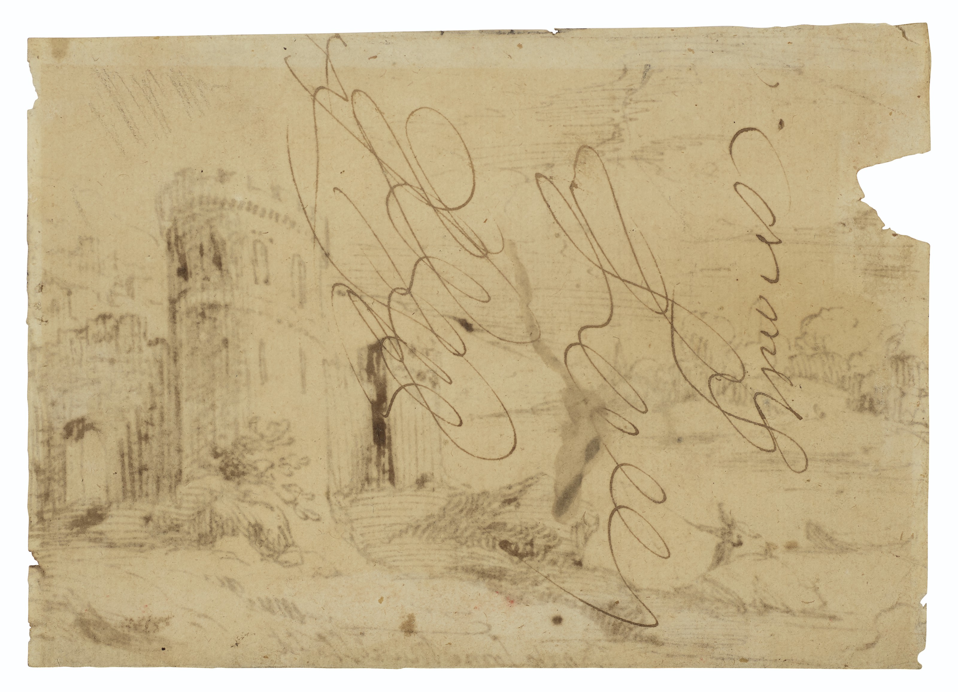 Bartolomé Esteban Murillo (Seville 16171682) , A river landscape with a fisherman near a castle