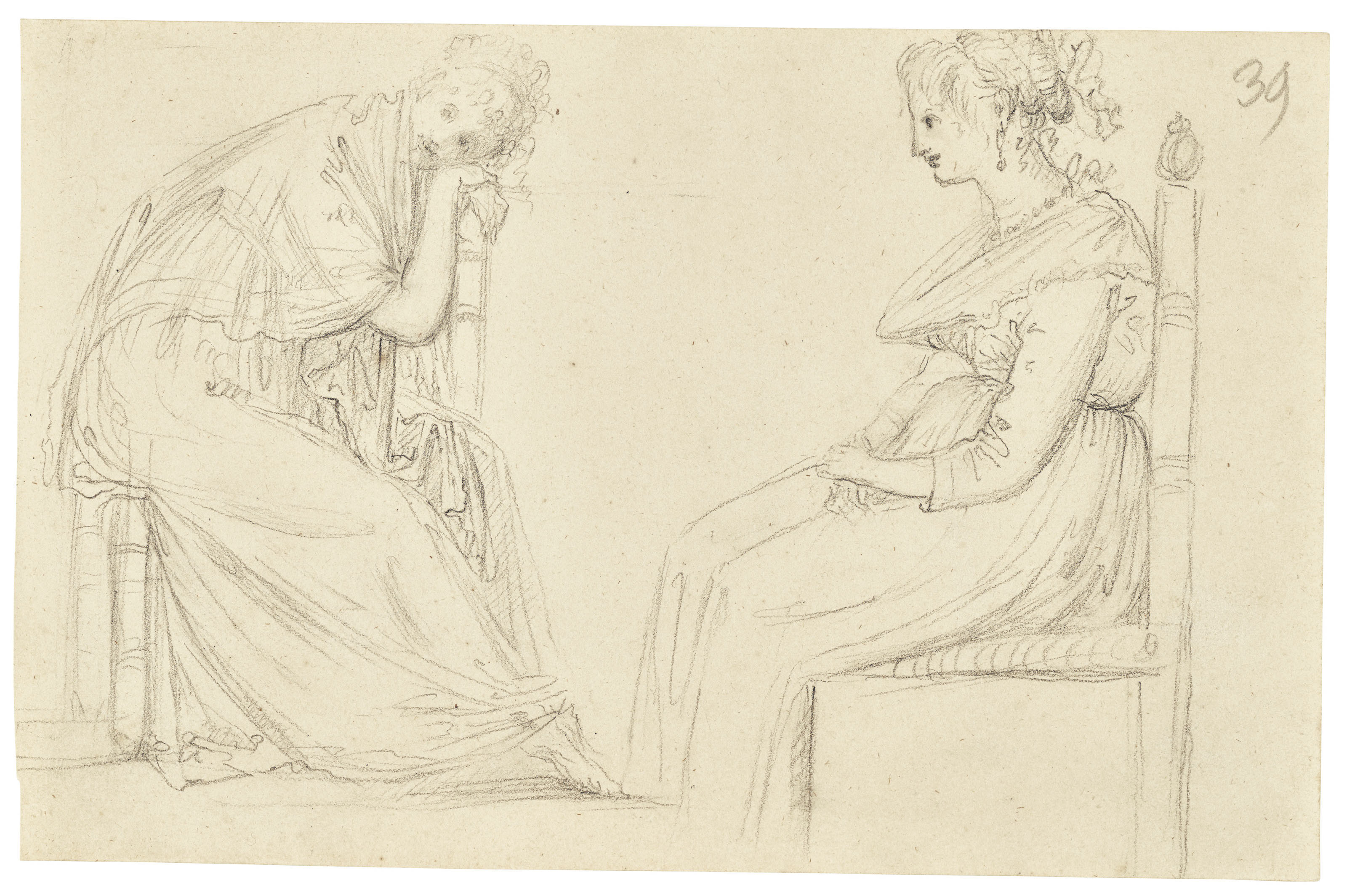 Antonio Canova Possagno 1757 1822 Venice Studies Of Two Seated Women Christie S