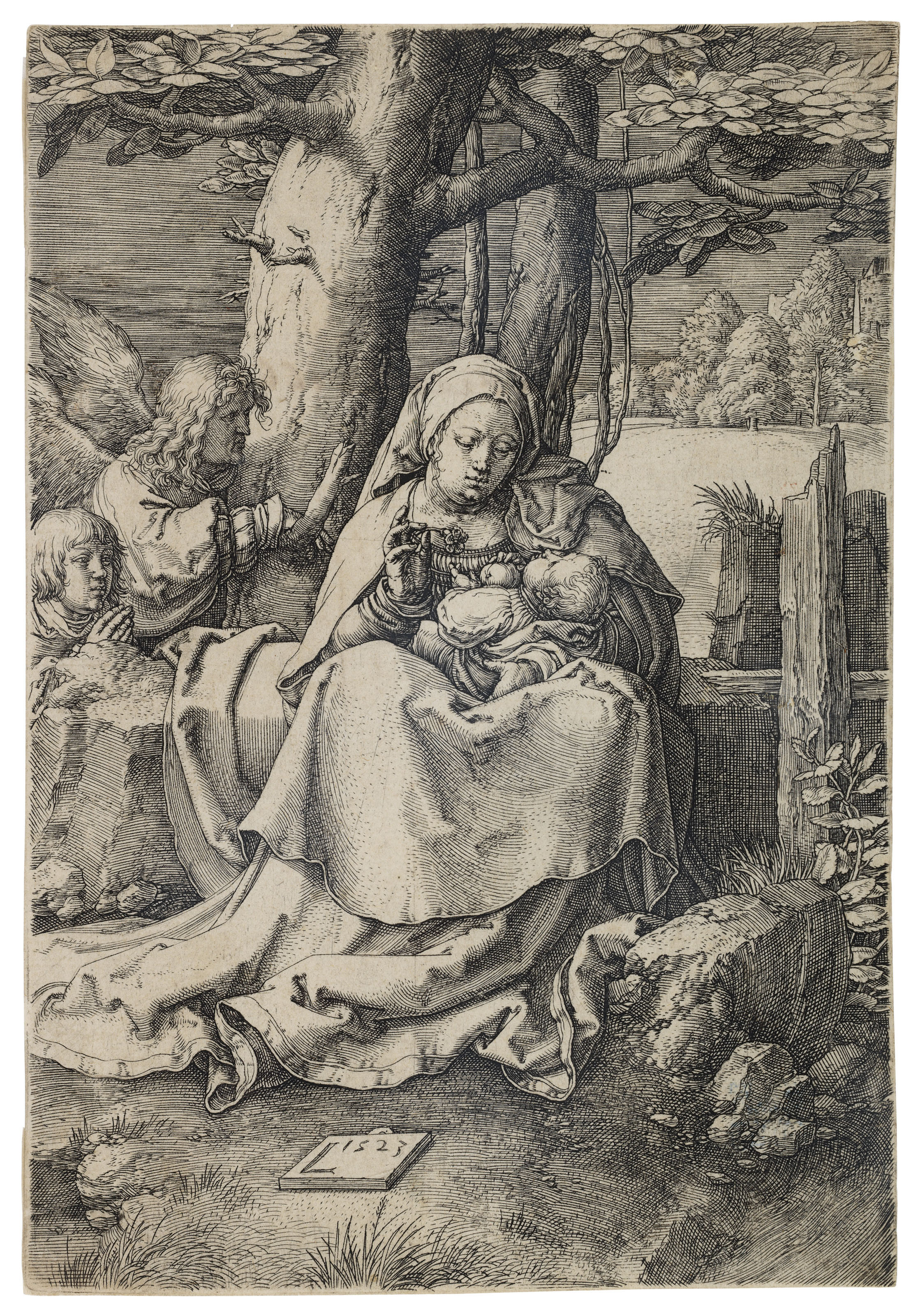 Lucas van Leyden, The Virgin and Child with two Angels, 1523, sold for $52,500 on 29 January 2019 at Christie's in New York