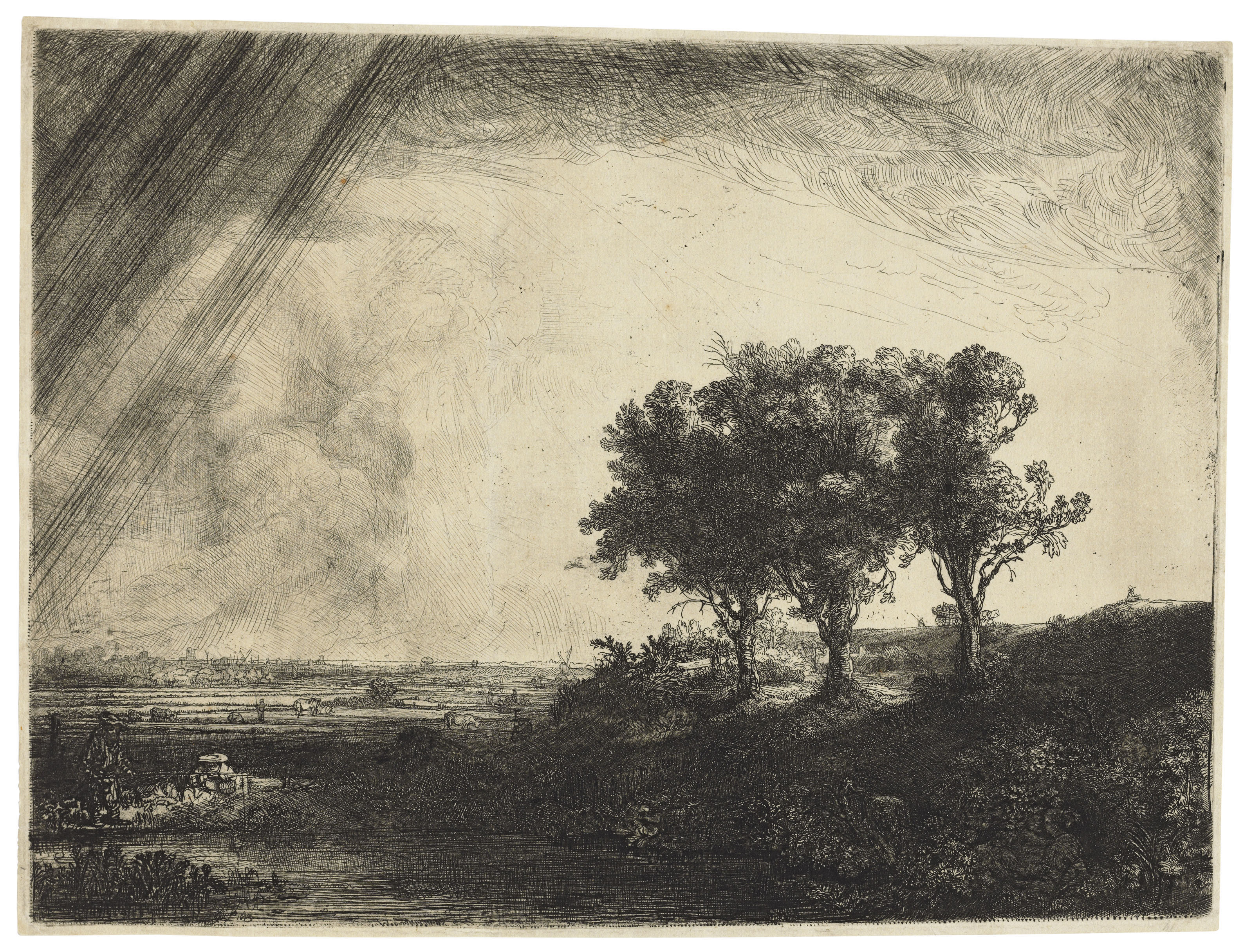 Rembrandt Harmensz Van Rijn 1606 1669 The Three Trees 17th