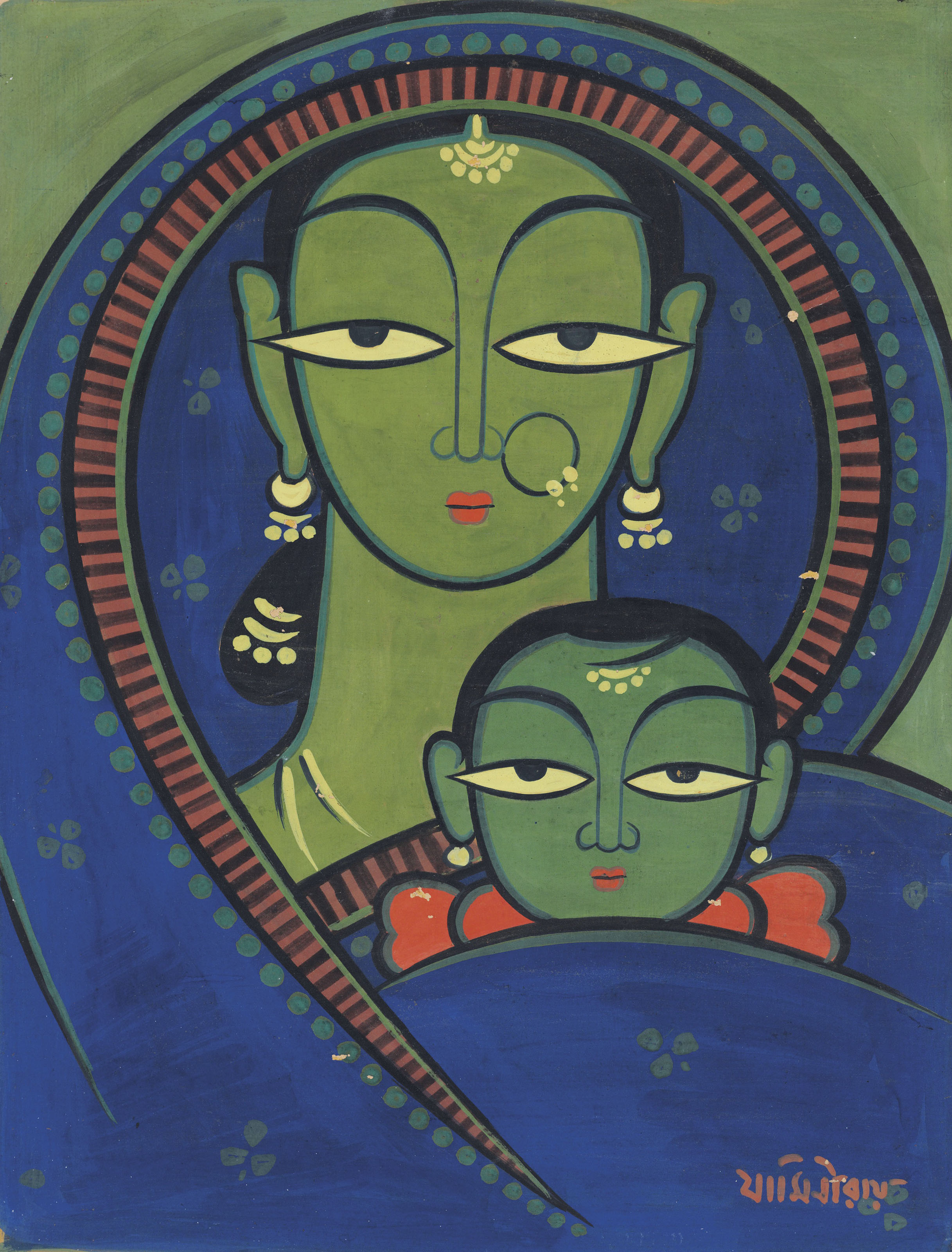 JAMINI ROY (18871972) , Untitled (Mother and Child