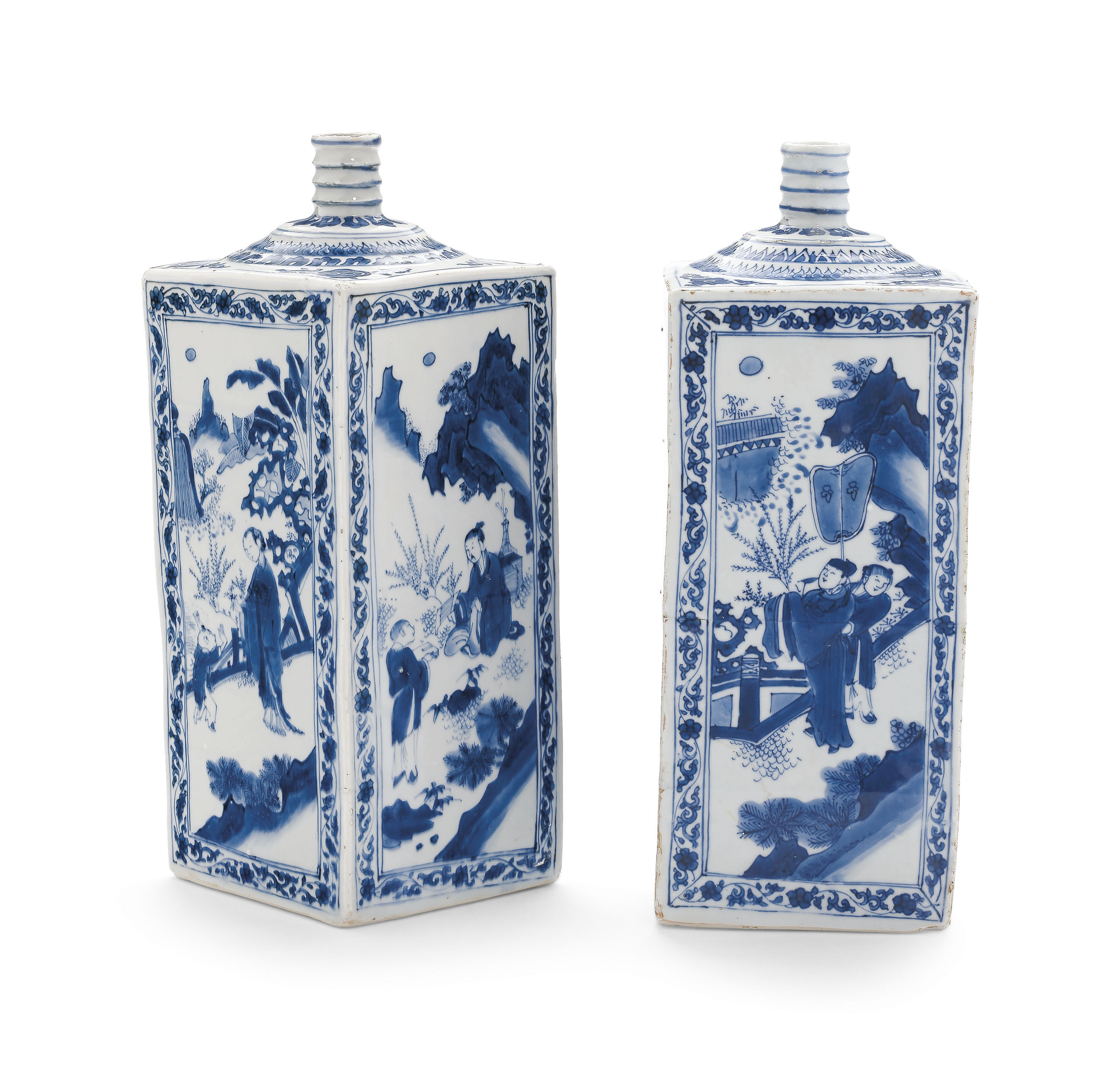 Download A Pair Of Blue And White Gin Bottles