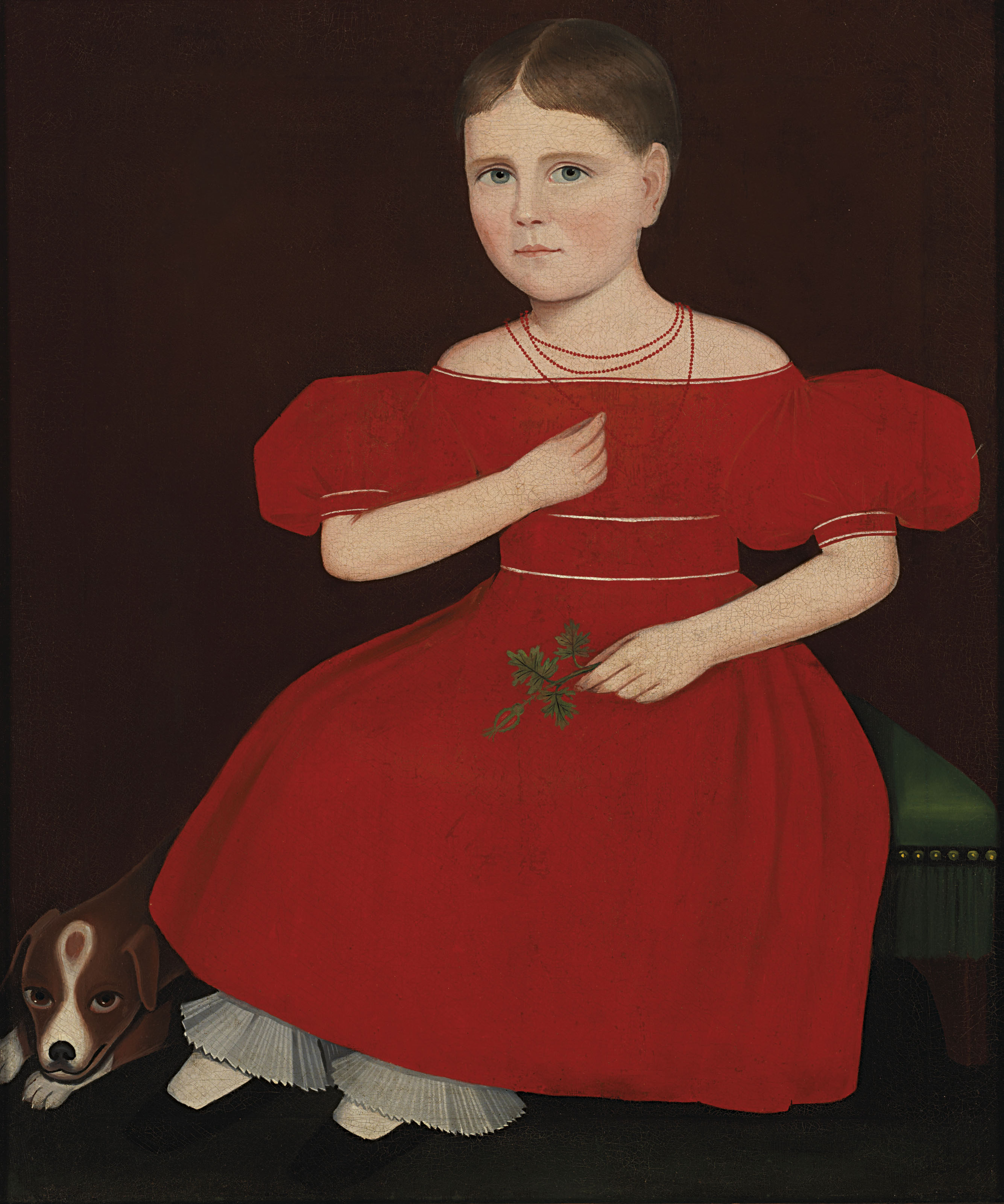 Ammi Phillips (17881865) , Girl in a Red Dress with a Dog Christie's