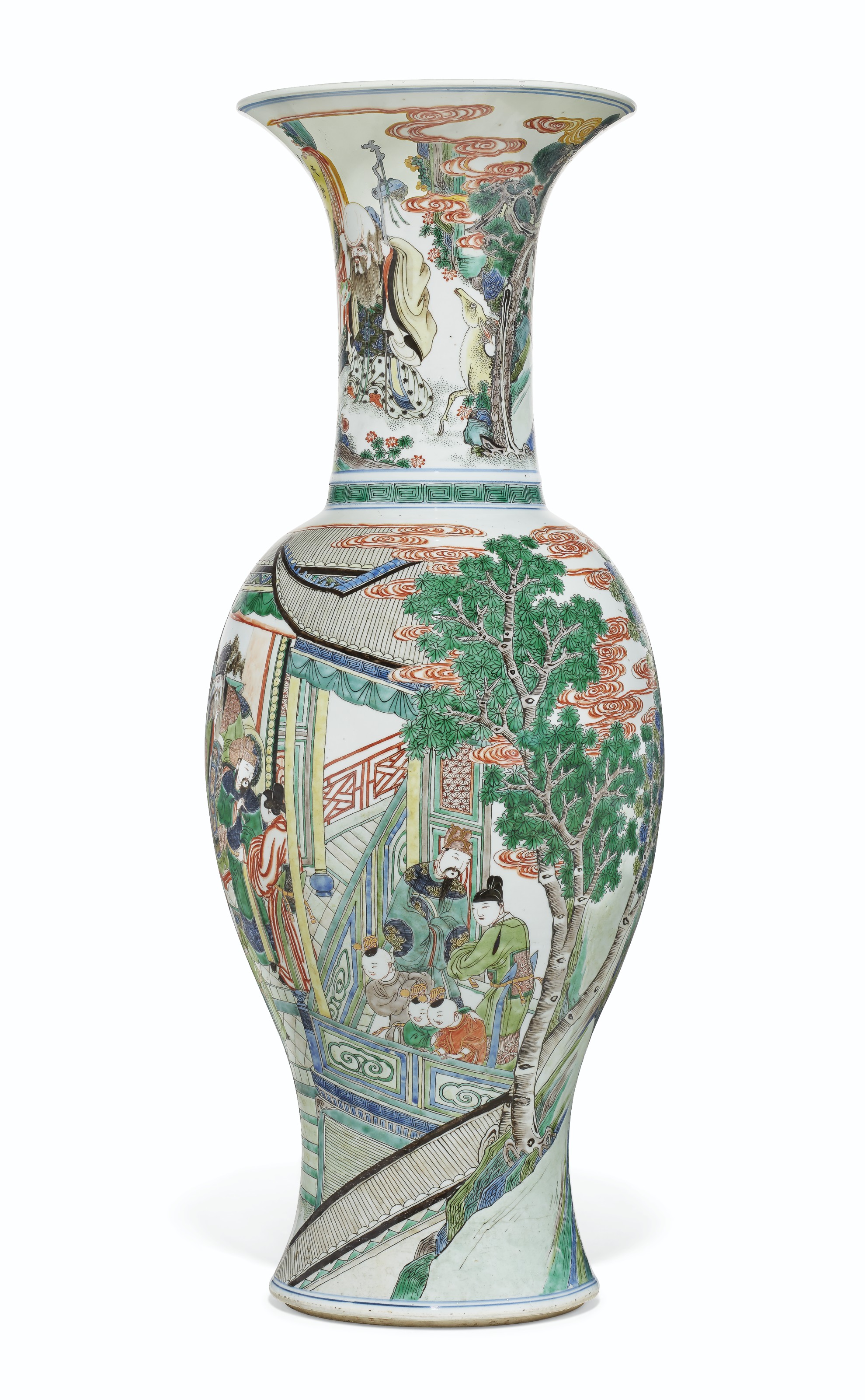 A LARGE FAMILLE VERTE 'PHOENIX-TAIL' VASE, KANGXI PERIOD (1662