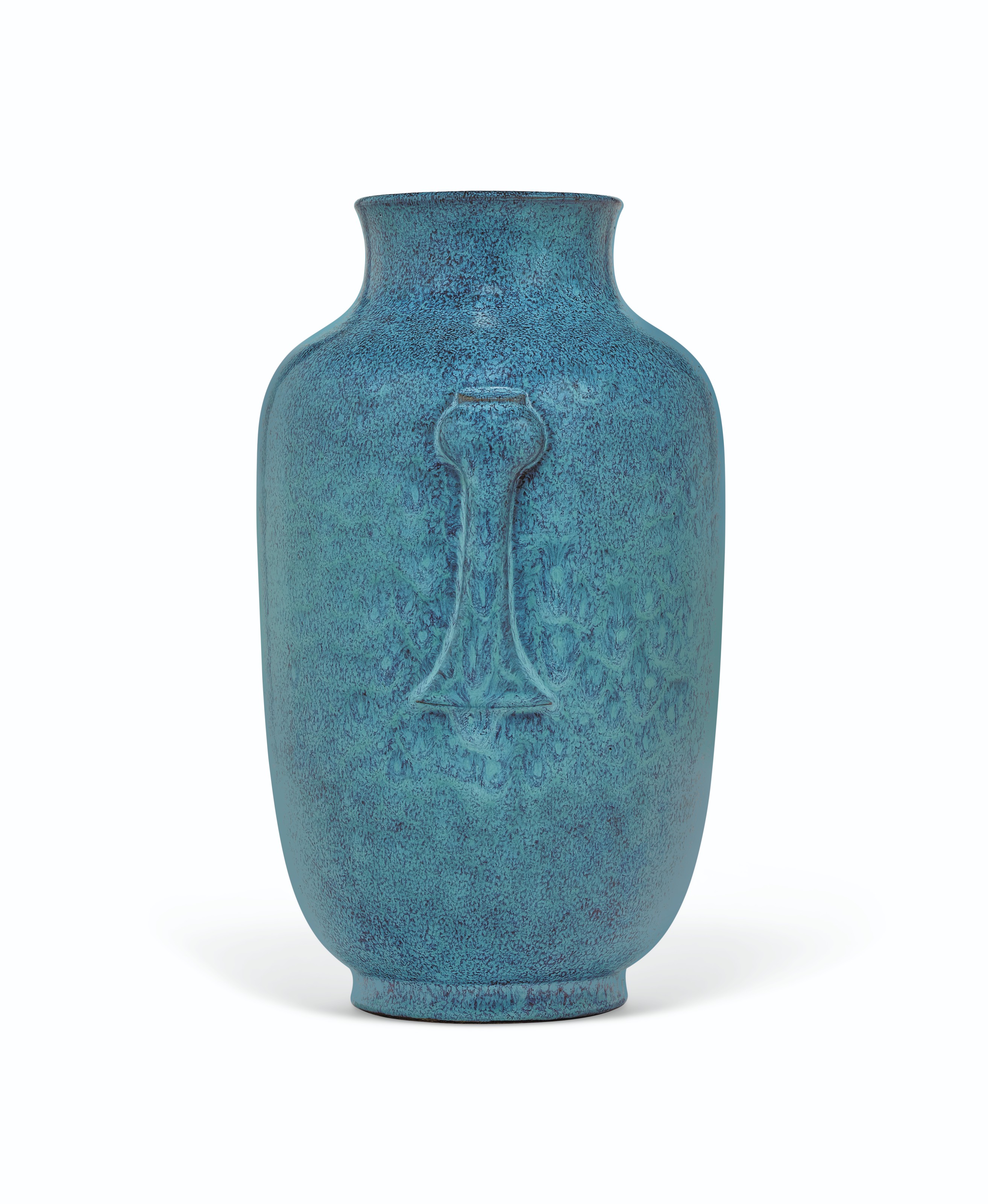 A 'ROBIN'S EGG' GLAZED 'LANTERN' VASE, JIAQING INCISED SIX