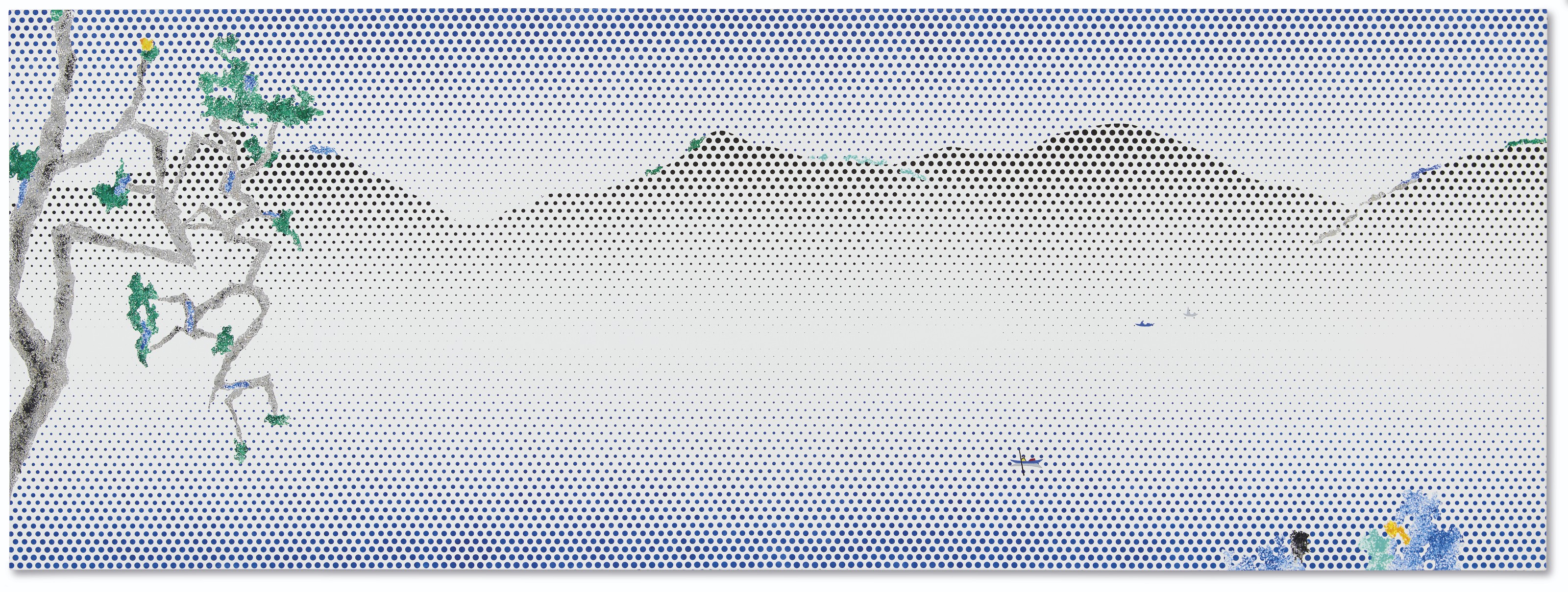 Roy Lichtenstein (1923-1997), Landscape with Boats, 1996. Oil and Magna on canvas. 62 x 170&frac14;  in (157.5 x 432.4  cm). Sold for $6,517,500 in the&nbsp;Post-War and Contemporary Art Evening Sale on 15 May 2019 at Christie&rsquo;s in New York&nbsp;&copy; Estate of Roy Lichtenstein
