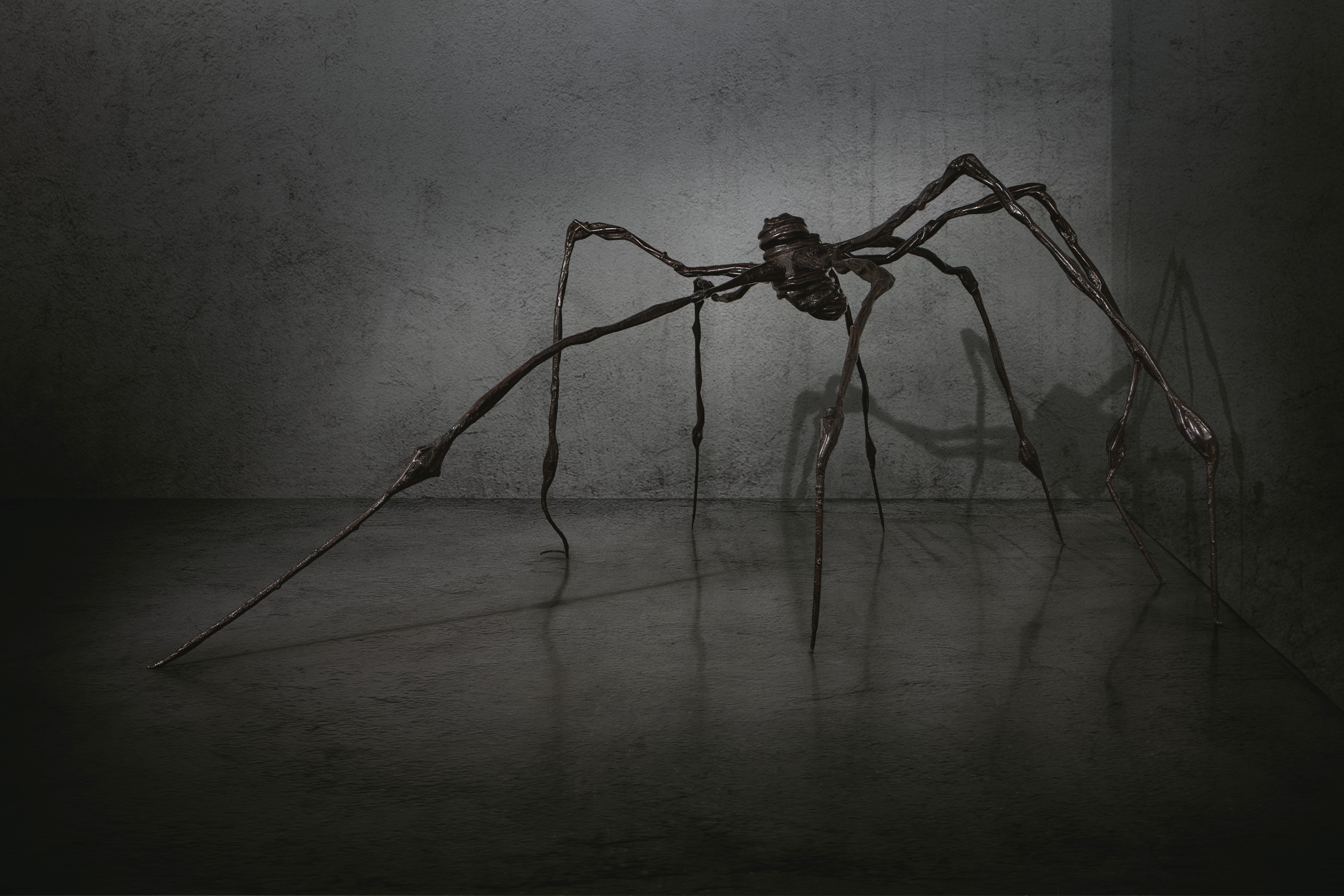 Louise Bourgeois (1911-2010), Spider, conceived in 1996, cast in 1997. This work is number two from an edition of six with one artist's proof and one unique bronze variant, plus one unique sculpture in steel. Bronze. 128 &frac12; x 298 x 278  in (326.3 x 756.9 x 706.1  cm). Sold for $32,055,000 on 15 May 2019 at Christie&rsquo;s in New York