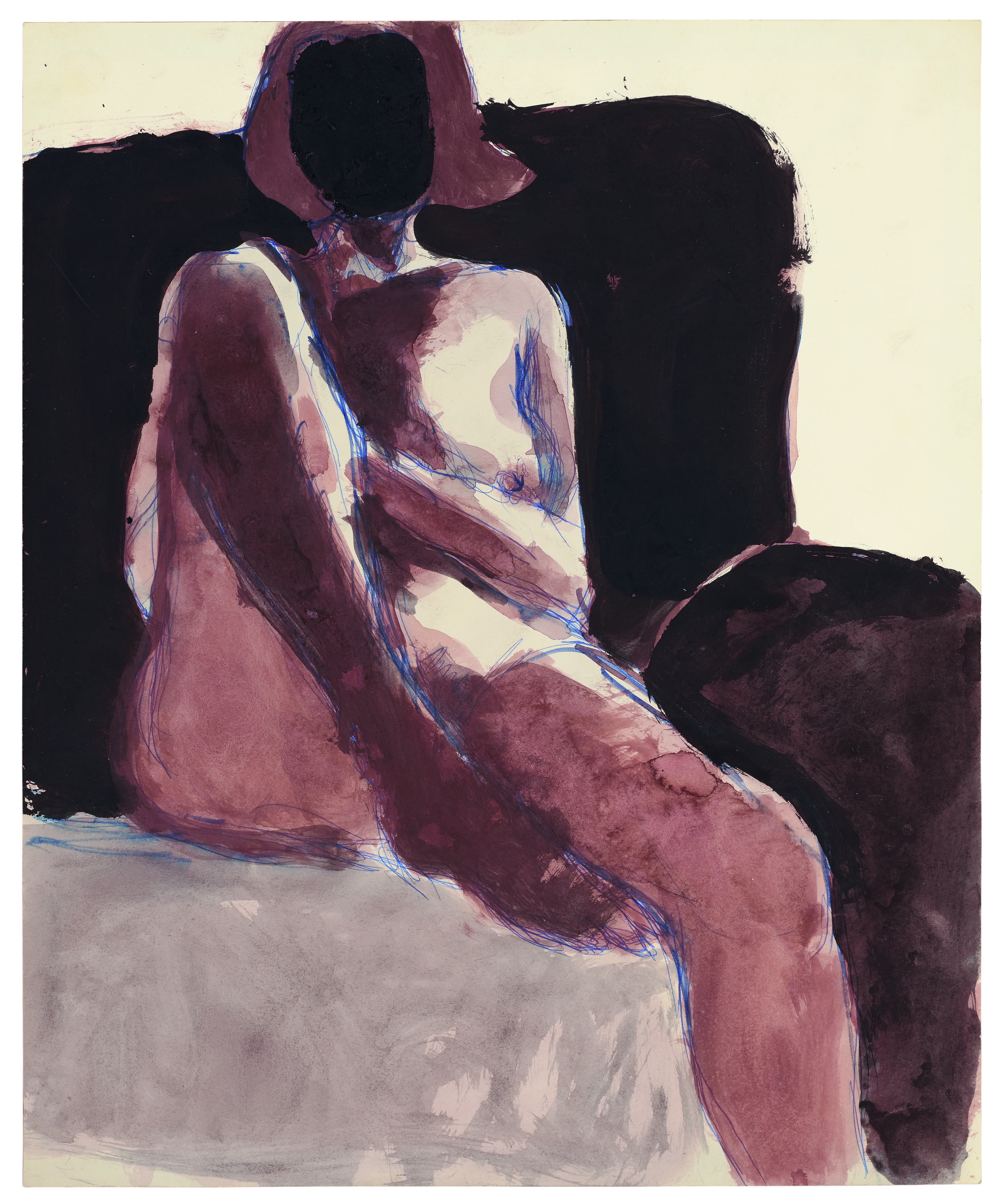 Richard Diebenkorn (1922-1993), Untitled, 1968. Watercolour, gouache and ballpoint pen on paper. 17 x 14  in (43.2 x 35.6  cm). Estimate: $70,000-100,000. Offered in Post-War and Contemporary Art Morning Session on 16 May 2019 at Christie&rsquo;s in New York