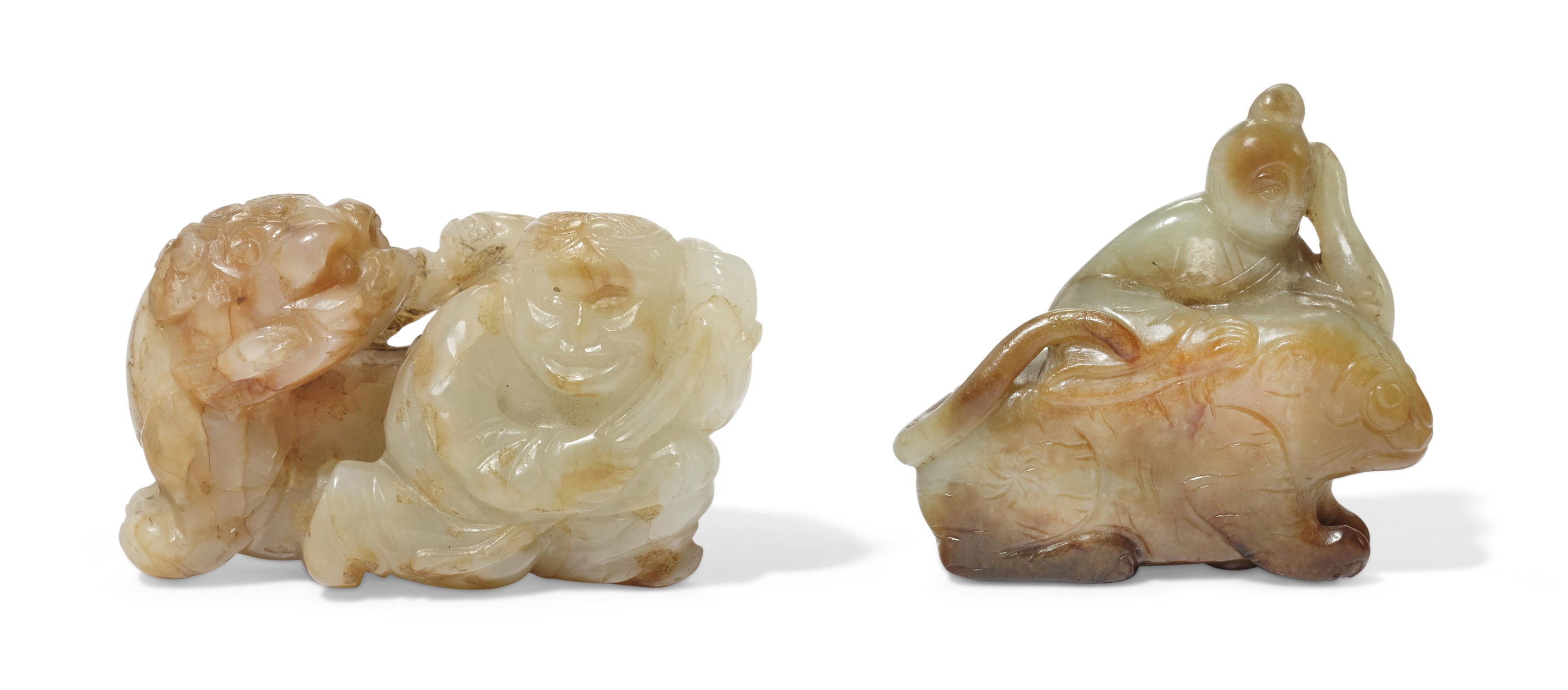 TWO JADE CARVINGS OF FIGURES WITH ANIMALS, MING-EARLY QING DYNASTY |  Christie's