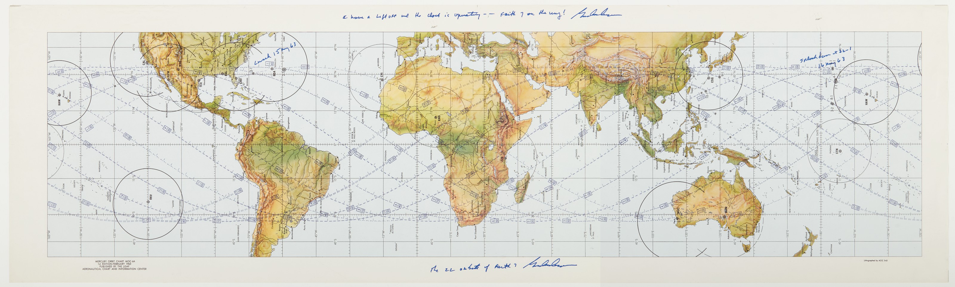FAITH 7 ORBITAL CHART Mercury Orbit Chart MOC6, 1st Edition . USAF