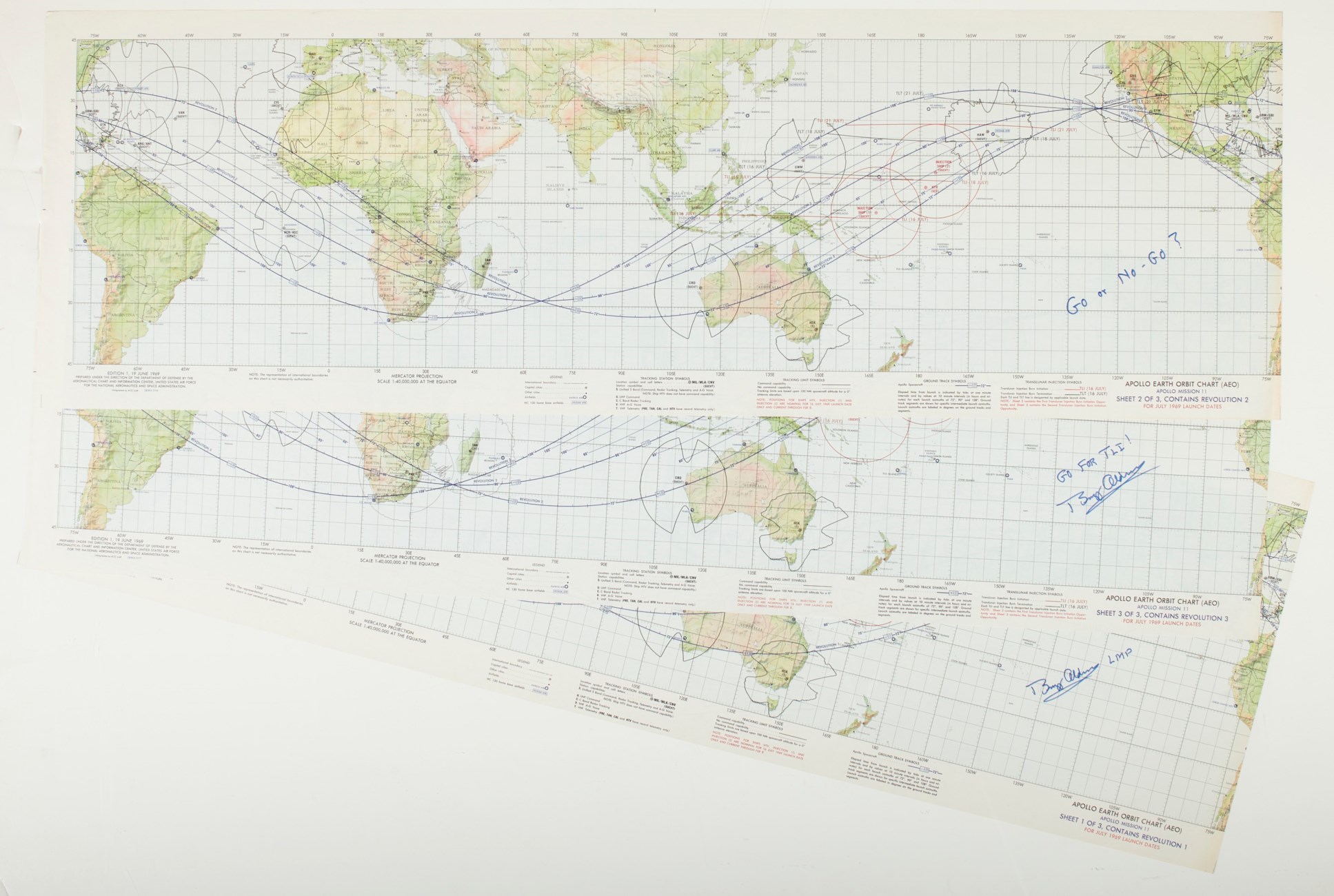CAPE KENNEDY – Apollo Earth Orbit Chart (AEO). Apollo Mission 11… For ...