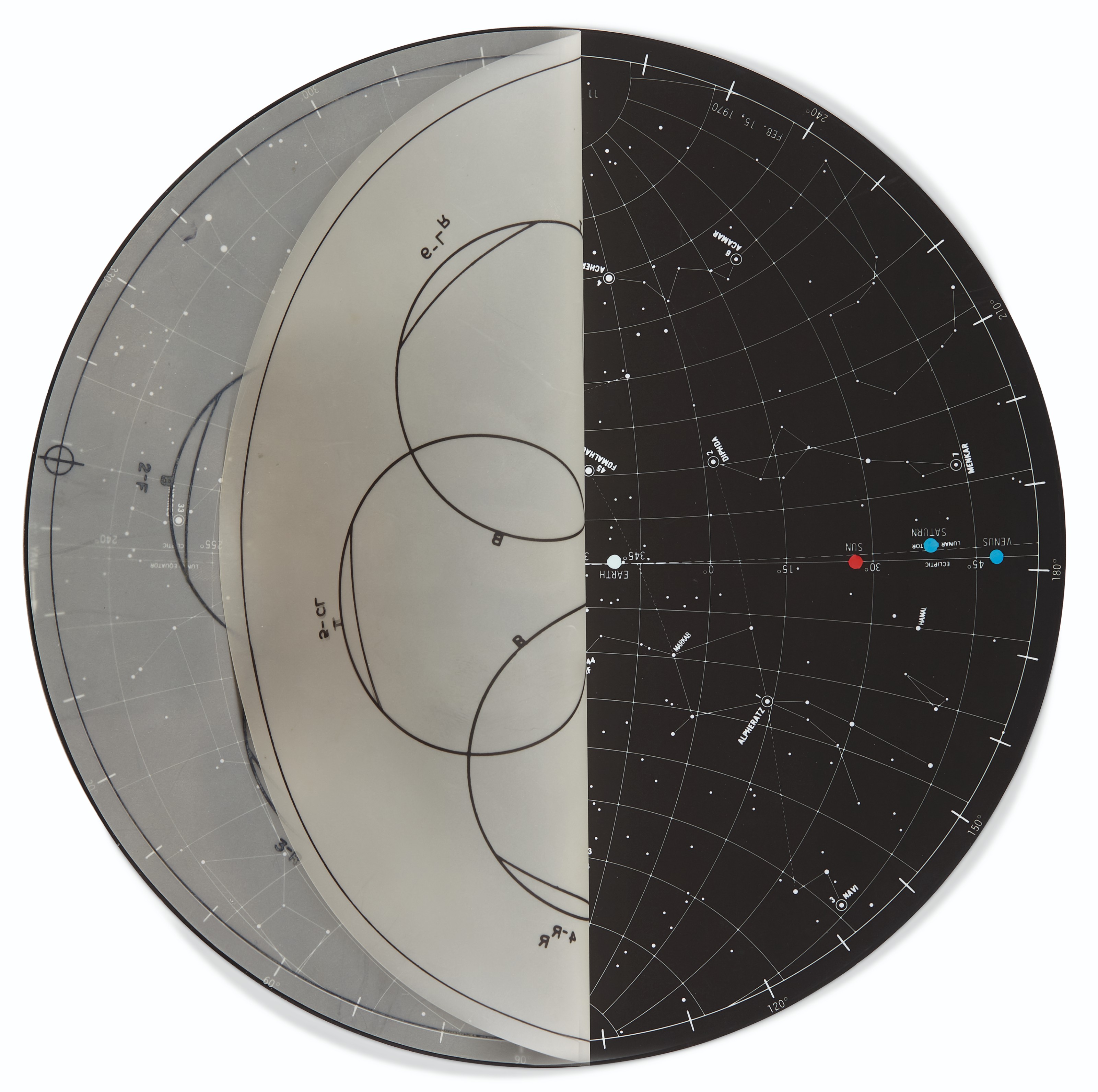 Apollo 13 Lunar Module Star Chart to Enable Leaving the Moon - auctions ...