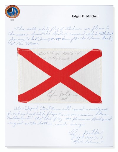 FLOWN ON APOLLO 14 - Alabama State flag, 1971. | Christie's