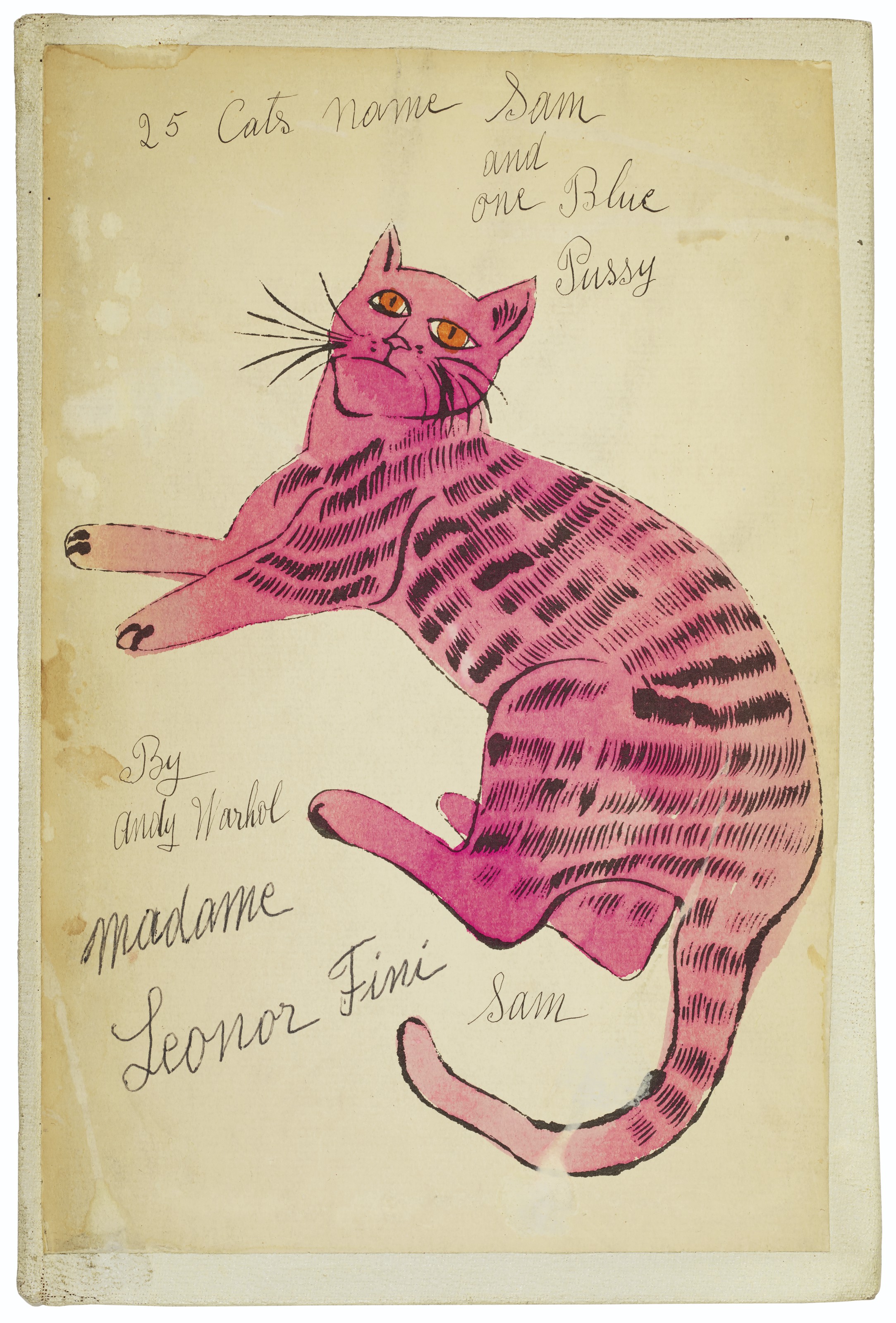 Andy Warhol 1928 1987 25 Cats Name D Sam And One Blue Pussy