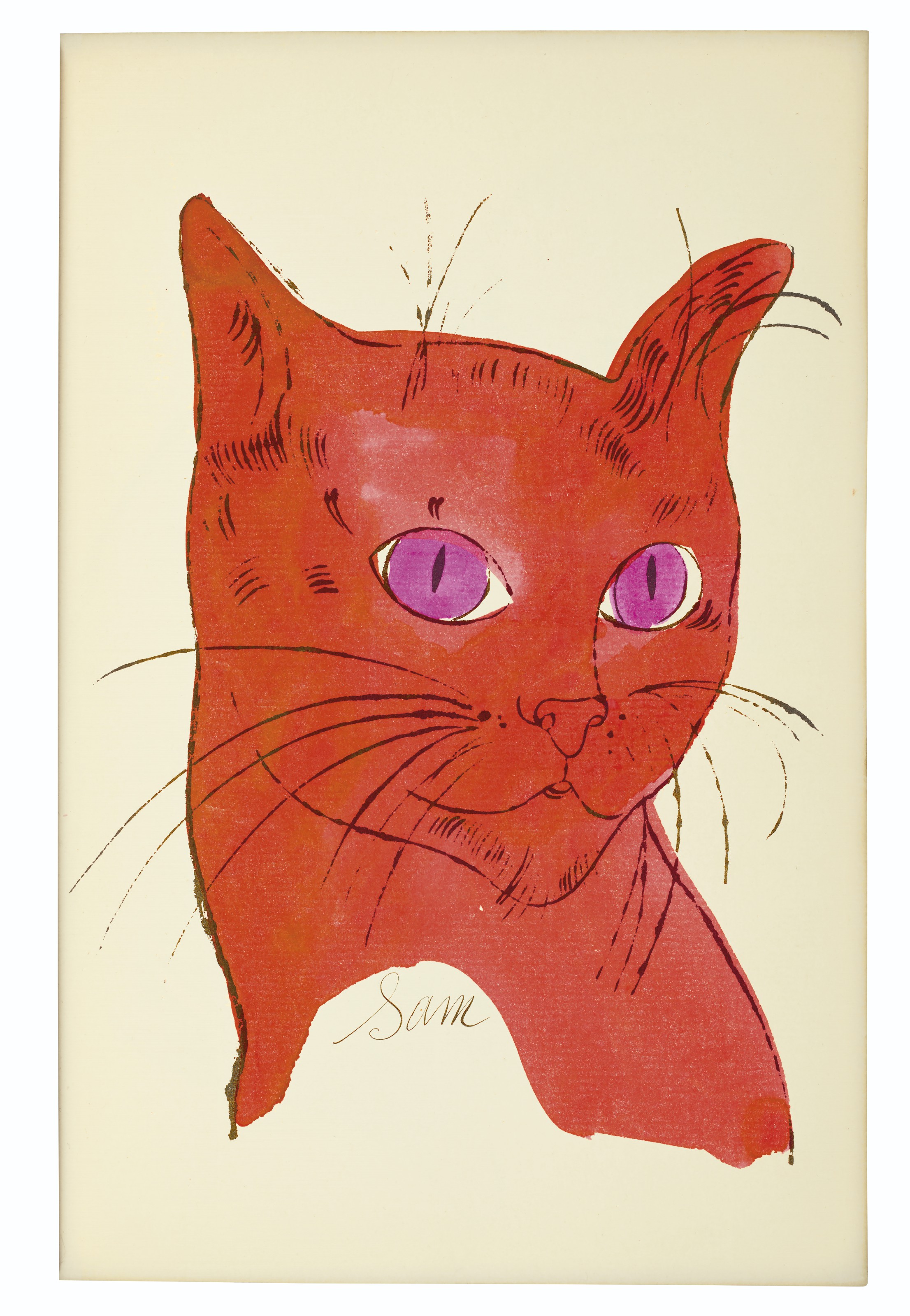 Lithographie de Andy Warhol, 25 Cats Name[d] Sam and One Blue Pussy, IV