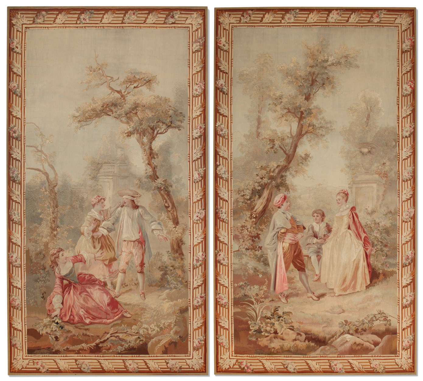 A PAIR OF FRENCH AUBUSSON TAPESTRY, LATE 19TH/EARLY 20TH CENTURY