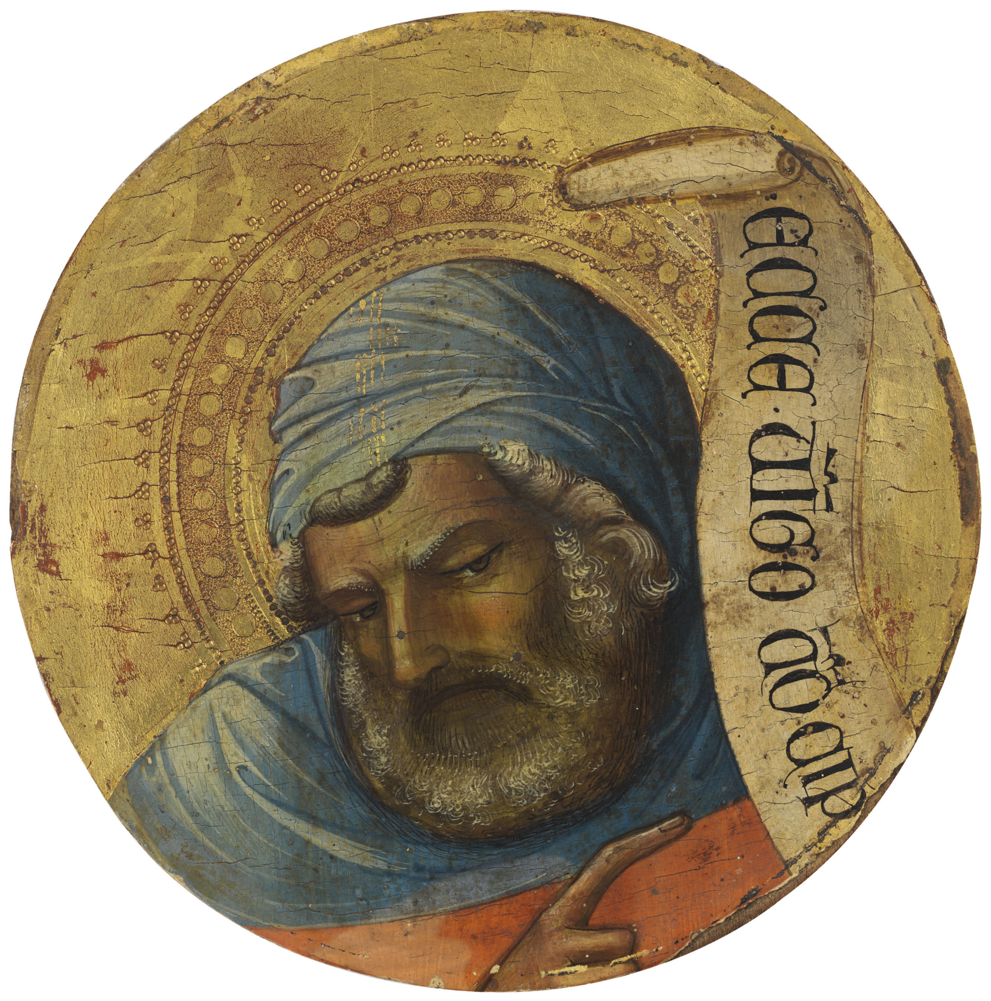 Lorenzo Monaco (1370-1425), The Prophet Isaiah. Tempera on panel. 7&frac34; in diameter (19.7 cm diameter). Estimate: $1,500,000-2,500,000.  Offered in Old Masters on 1 May at Christie&rsquo;s in New York