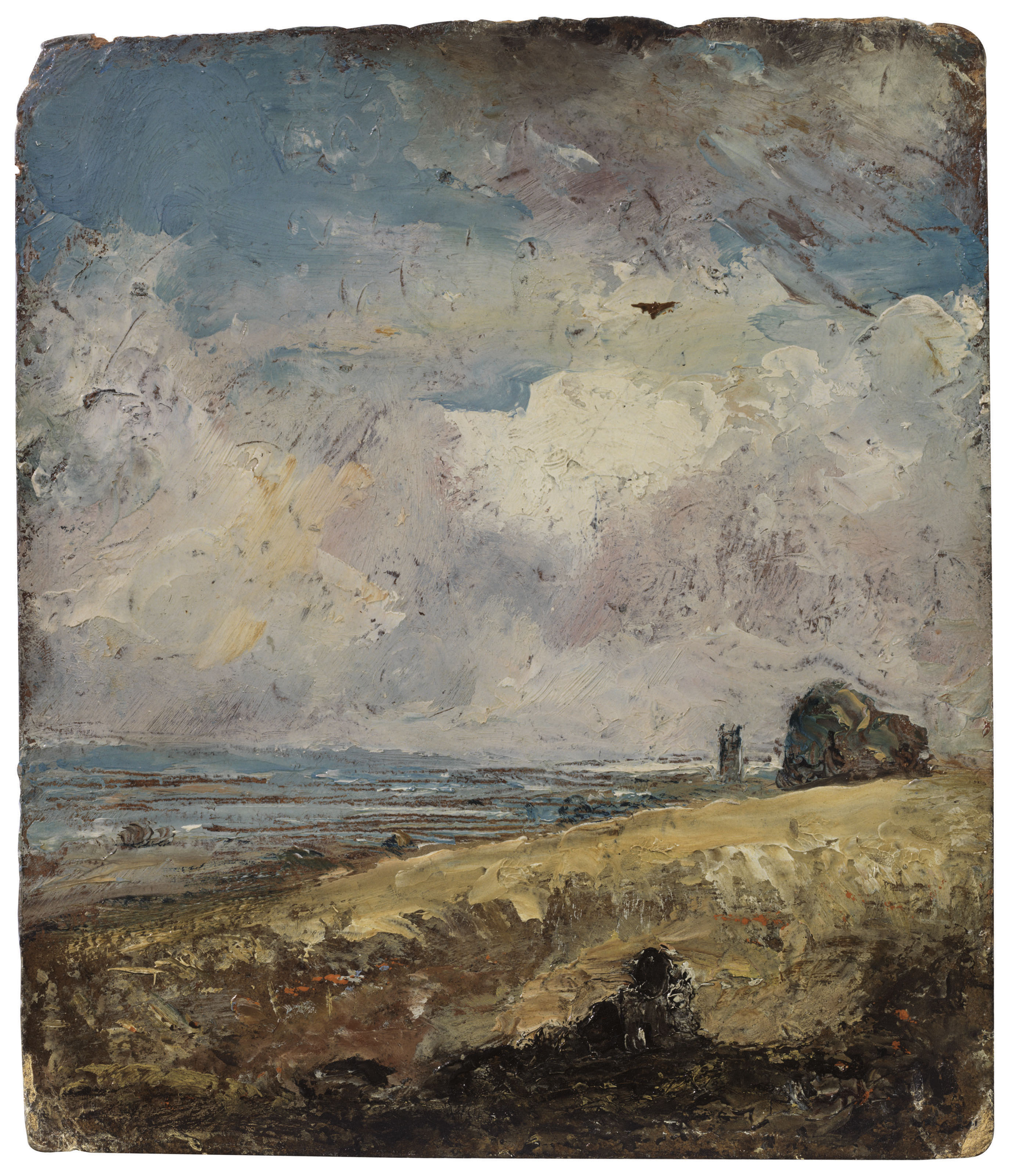 The Skylark, Dedham (recto); Study of a cow standing in a stream (verso)