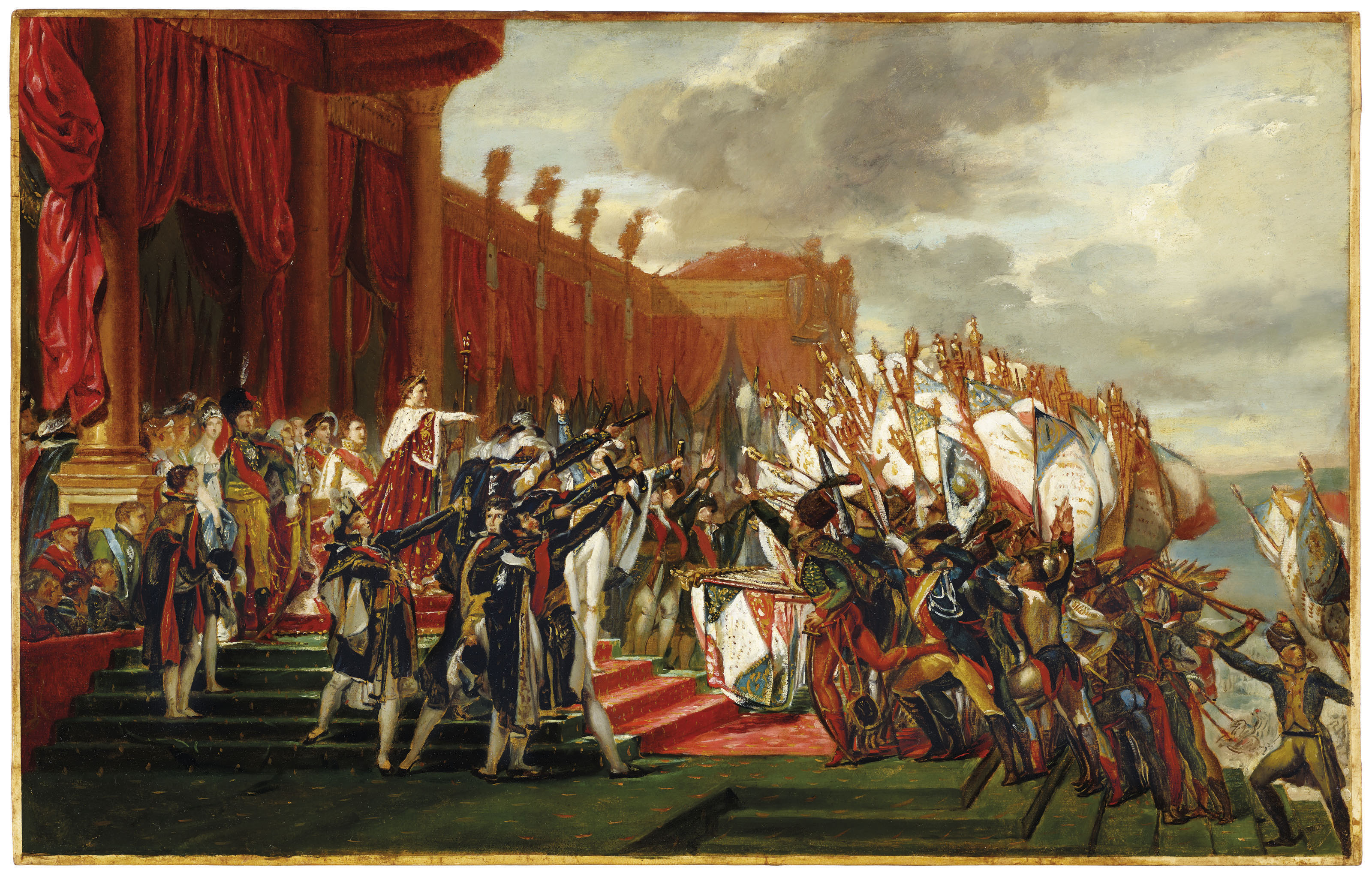 Jacques Louis David Paris 1748 1825 Brussels The Distribution Of The Eagle Standards 19th Century Paintings Christie S