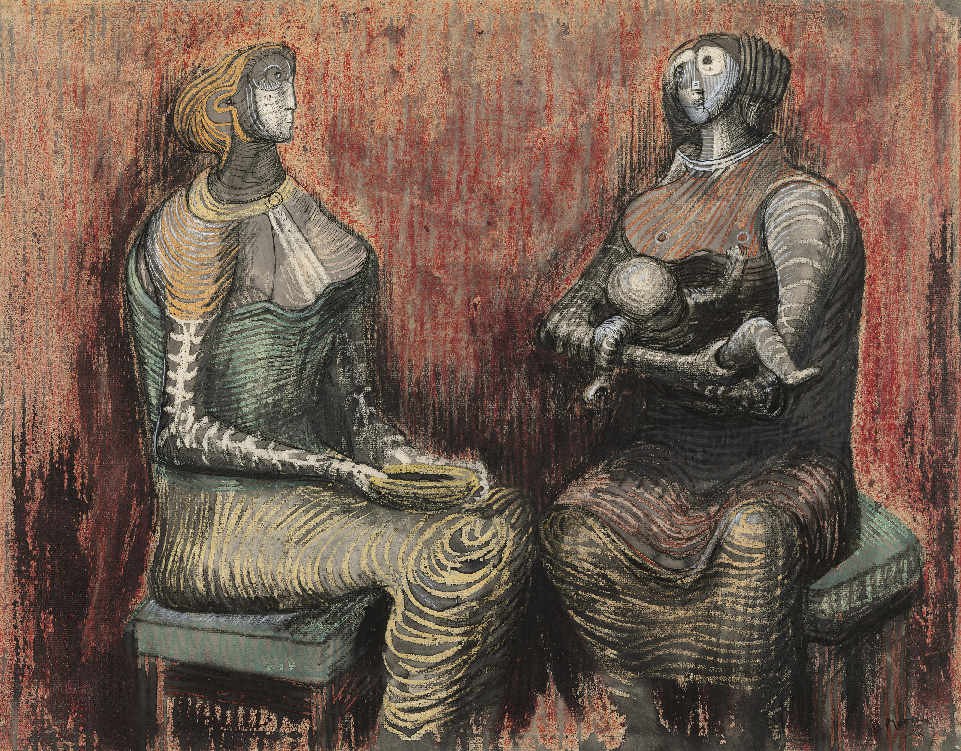 Two Women and Child