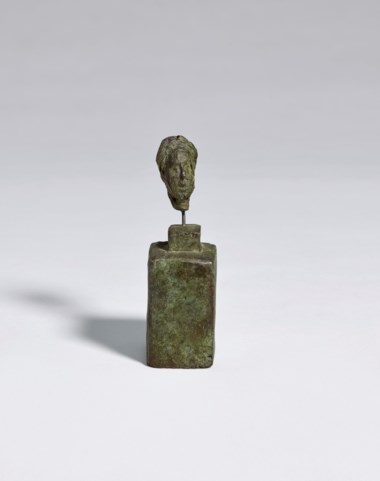Alberto Giacometti (1901-1966), Simone de Beauvoir, conceived in 1946 and cast in 1988. Height 5¼  in (13.3  cm). Sold for $137,500 on 13 May 2019 at Christie’s in New York; 2019 Alberto Giacometti Estate  Licensed by VAGA and ARS, New York