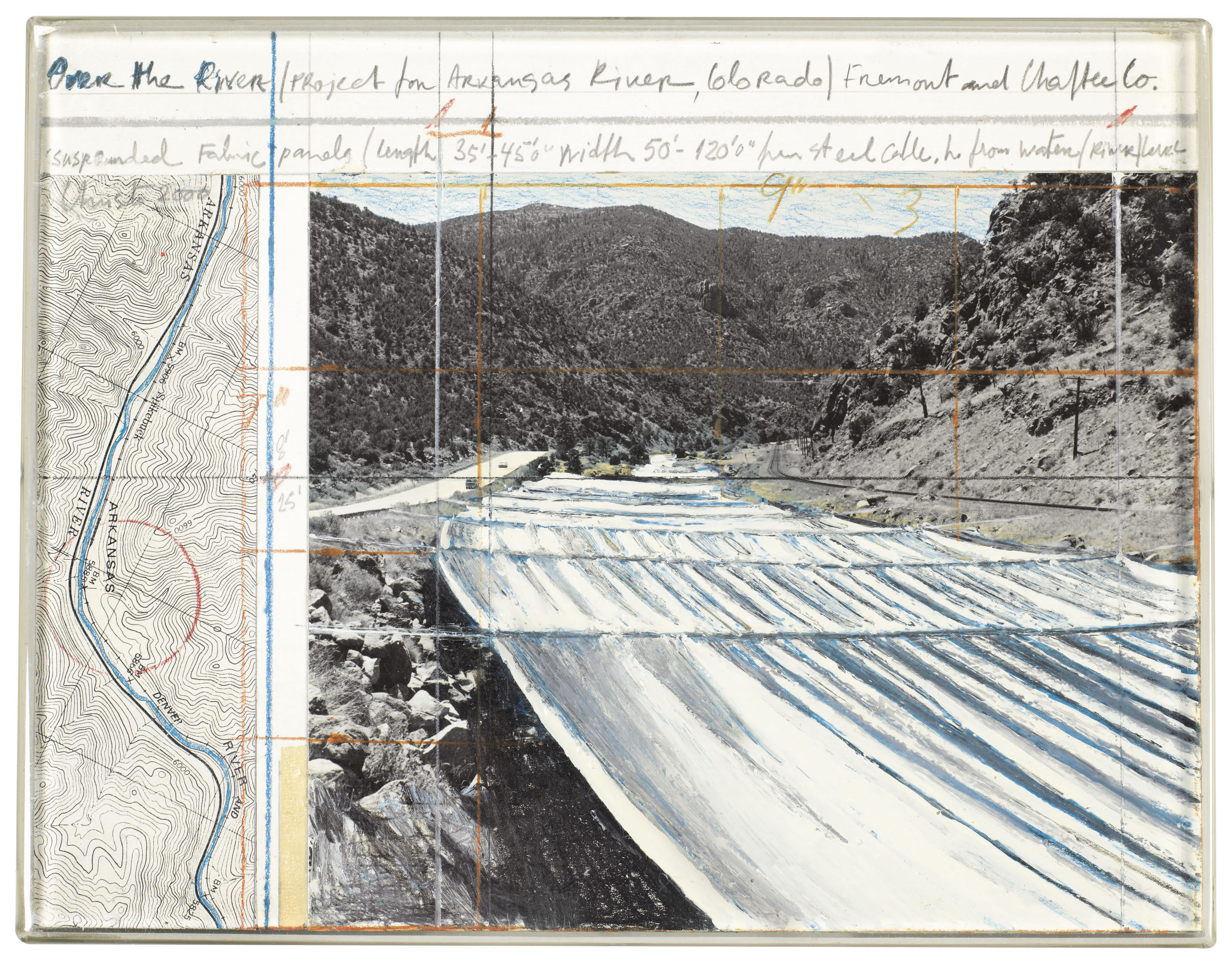 Christo B 1935 Over The River Project For Arkansas River Colorado 00s Paintings Christie S